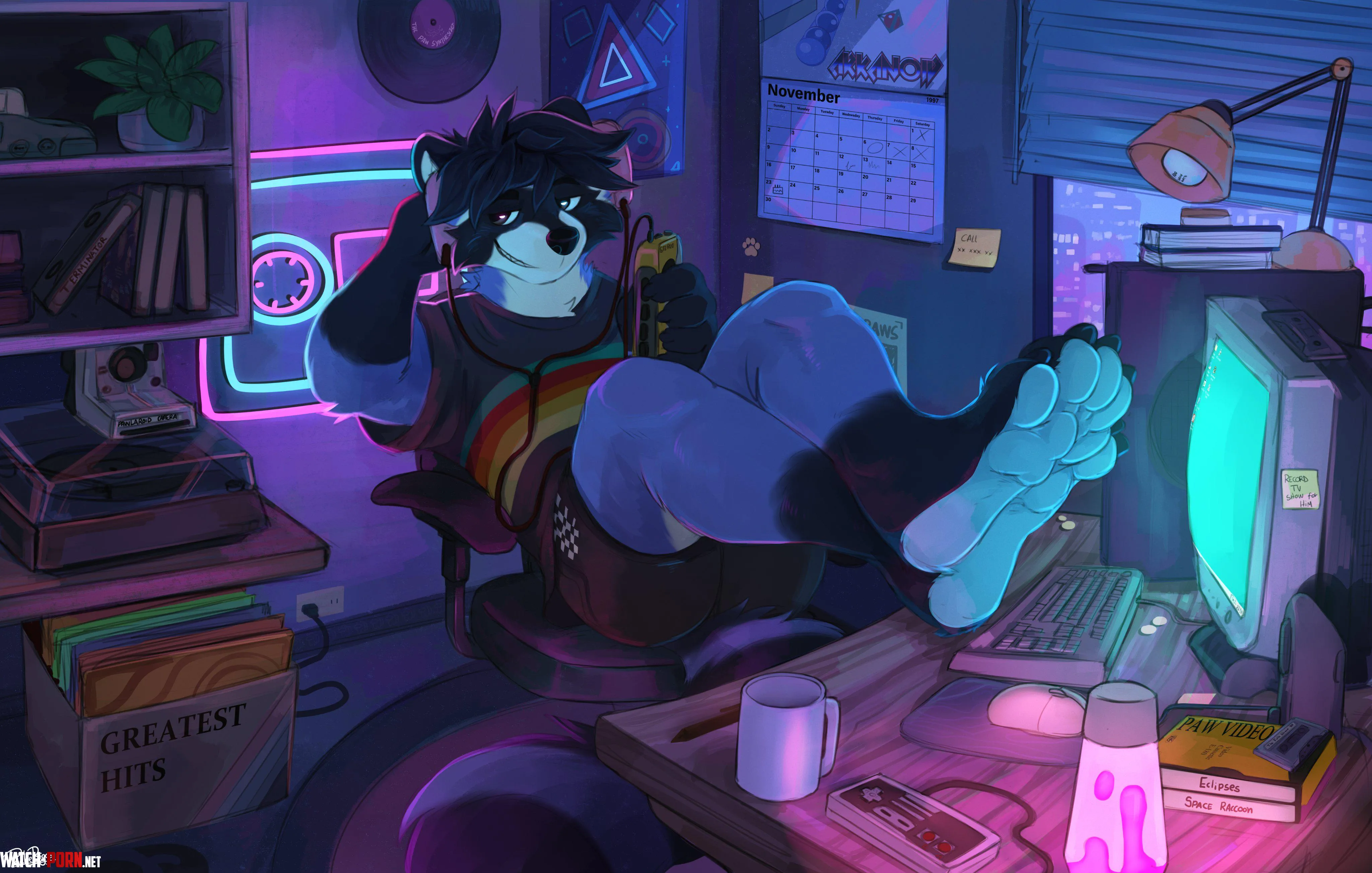 Retro raccoon PacheRiggs by TangentYoshi