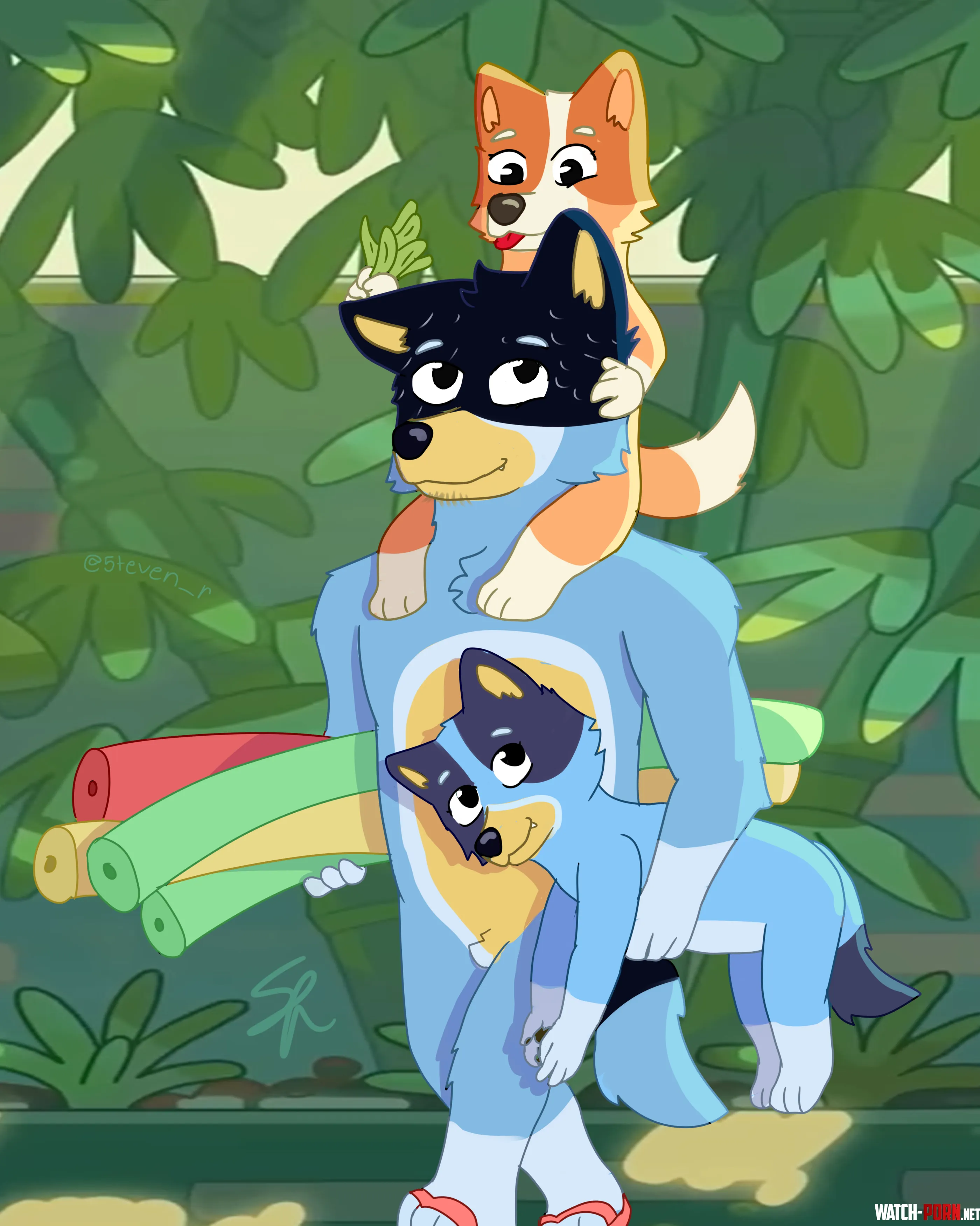 Fanart from the bluey episode the pool made by me D  by 5teven_r