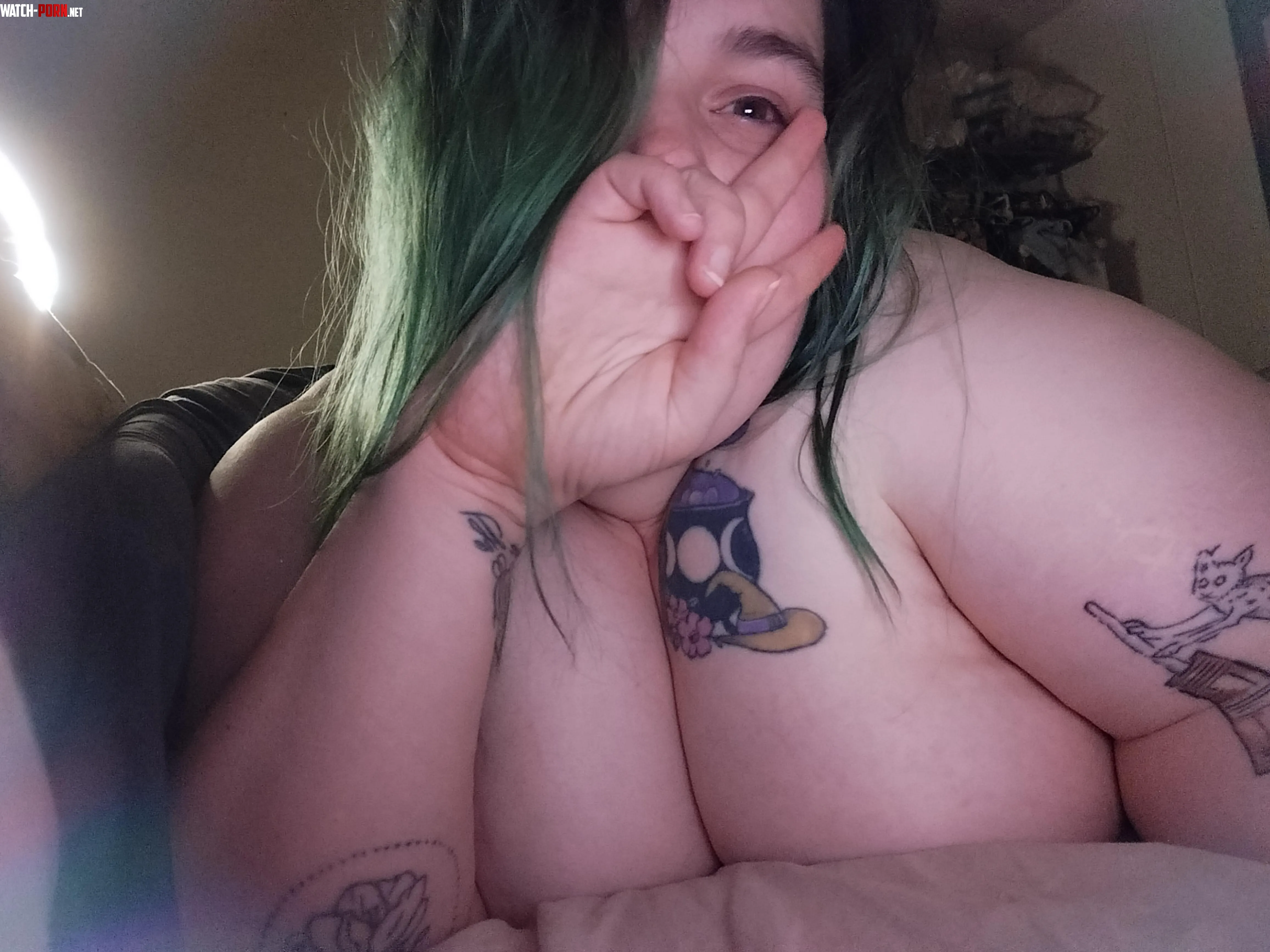 The green hair is cute but I think its almost time to change it up by BunnyBeeNSFW