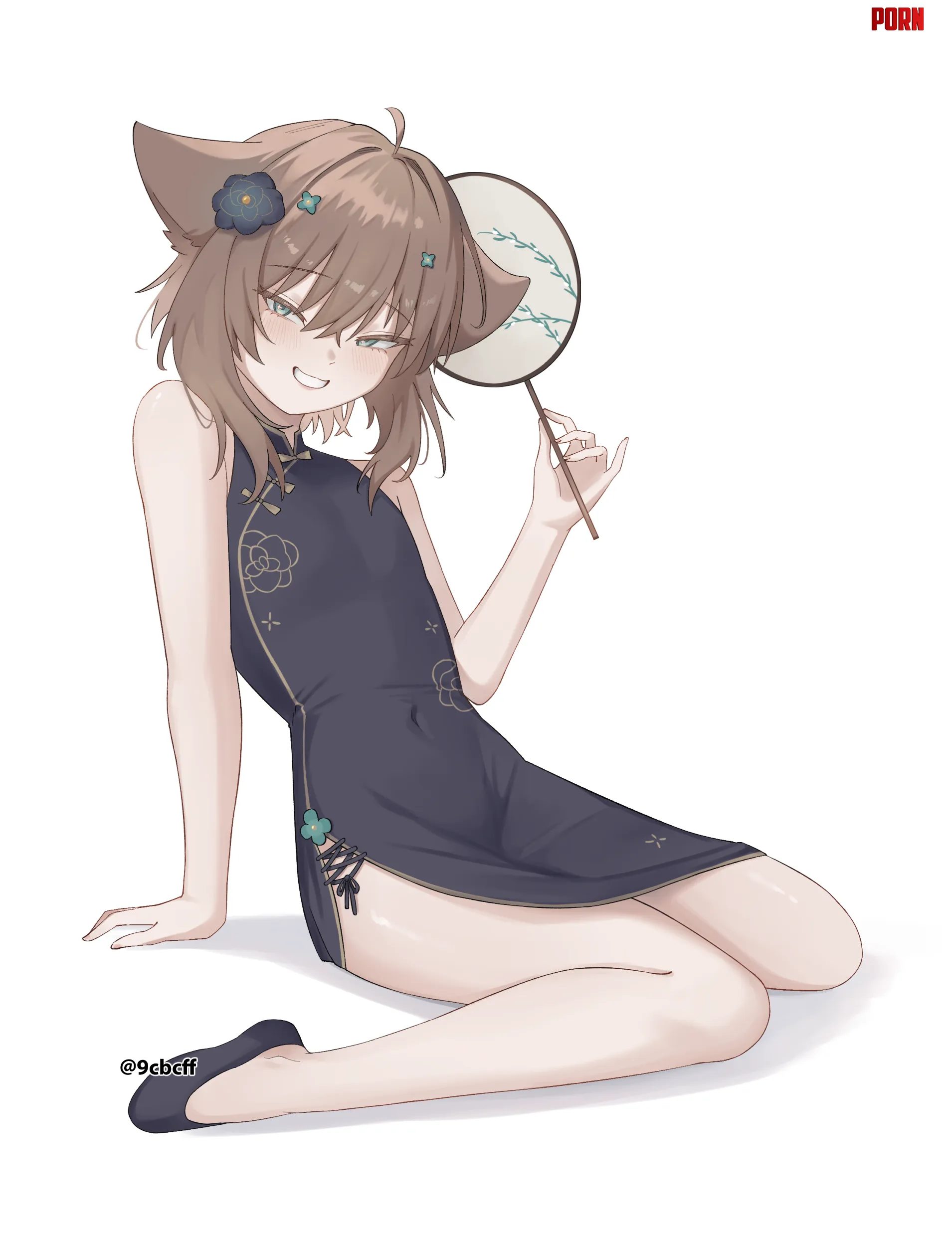 Qipao cat boy by rat_in_sewer