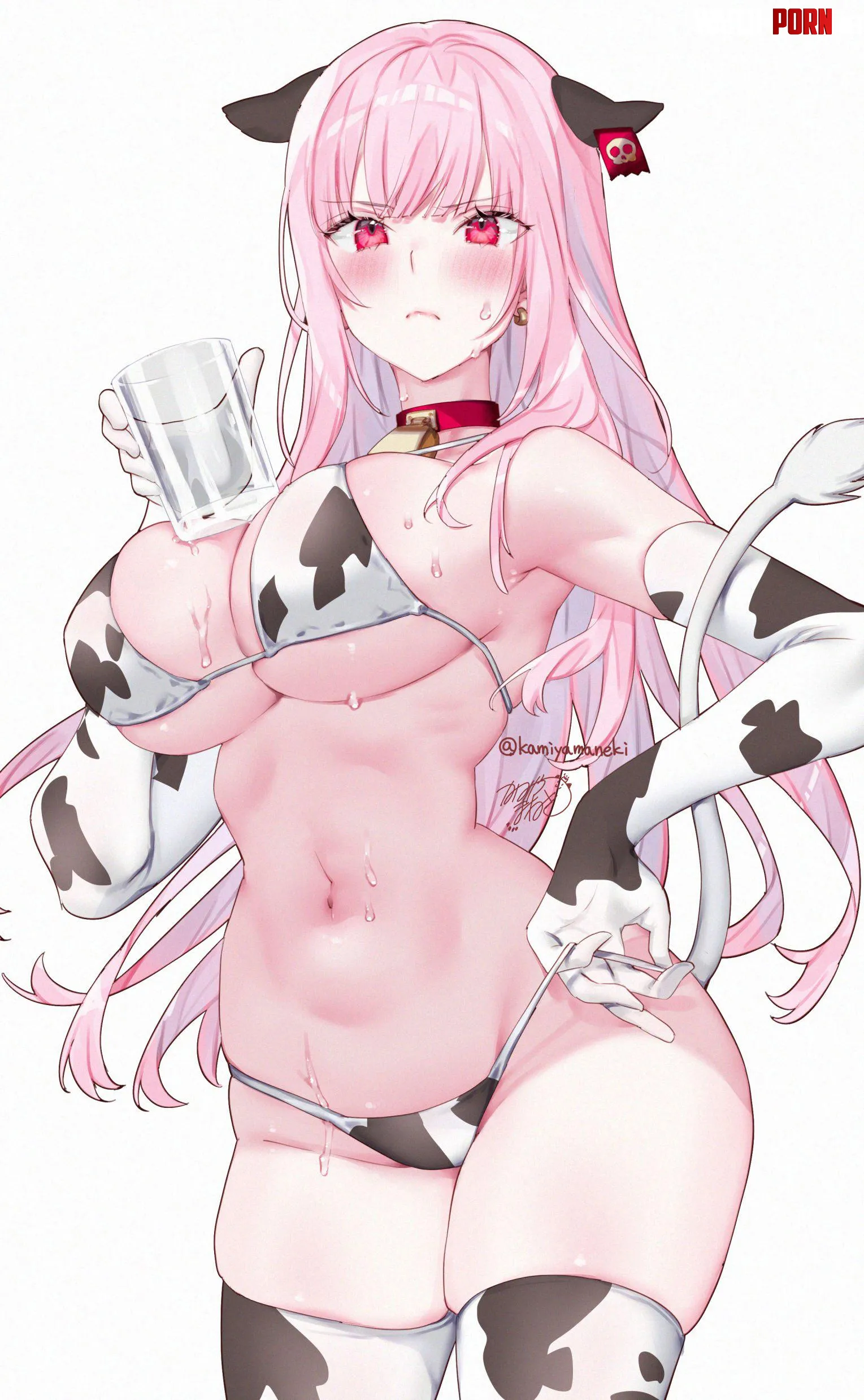 Cow print bikini Calli Hololive by xSaviour_N