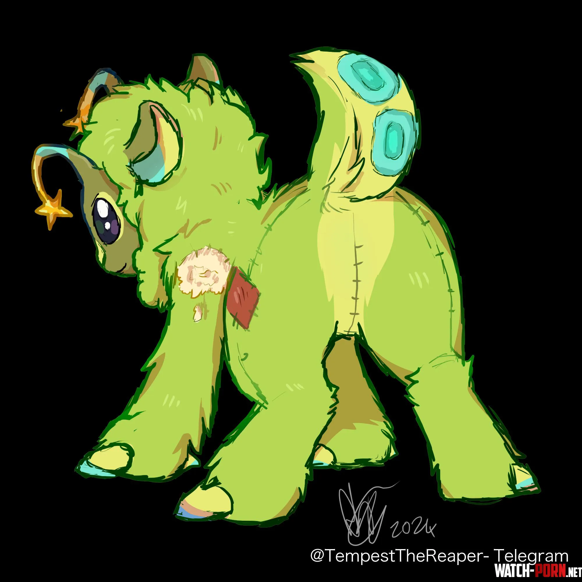 Plushie alien art by me by TempestTheArtist
