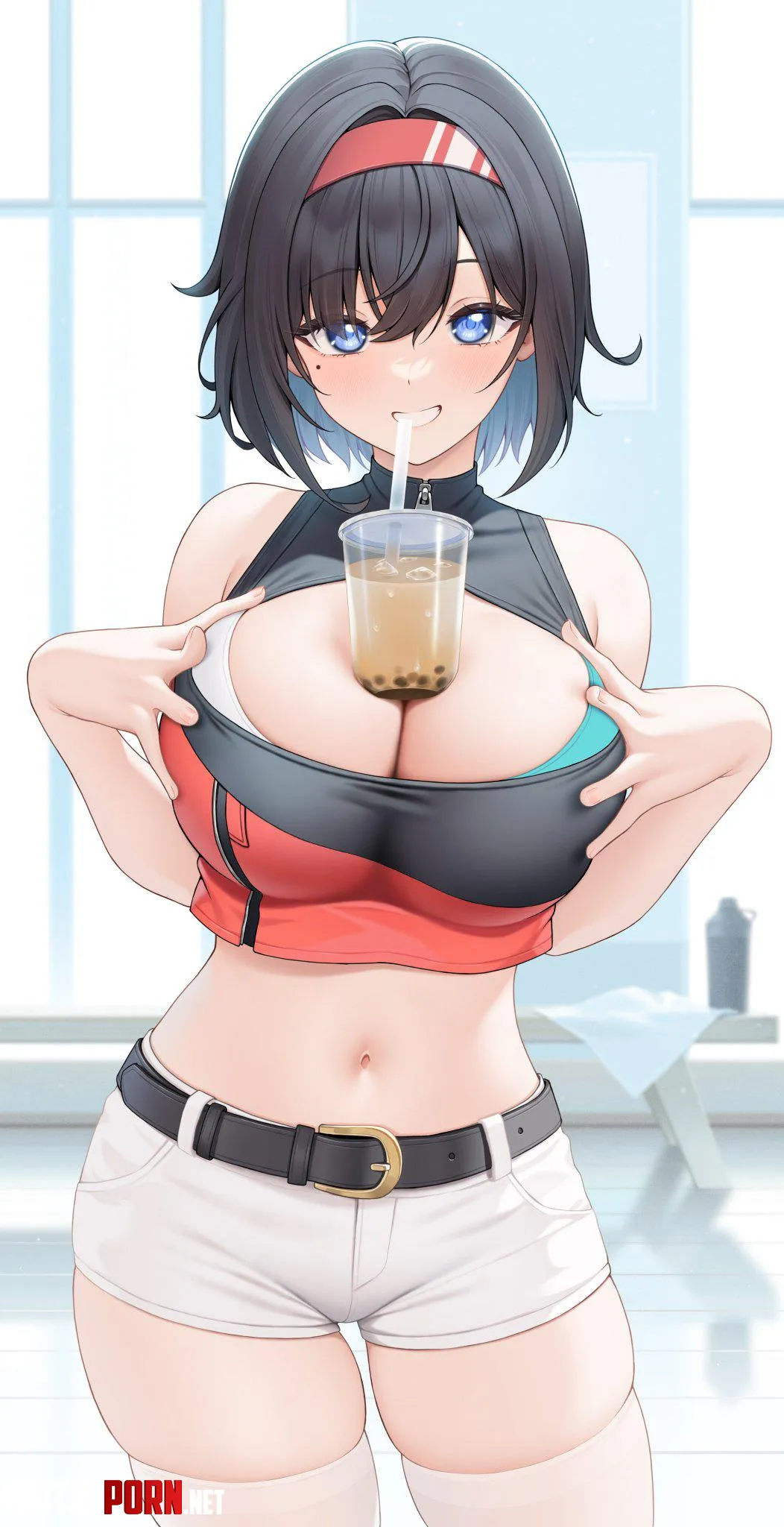 Drinking boba tea on her booba by marxsander2016