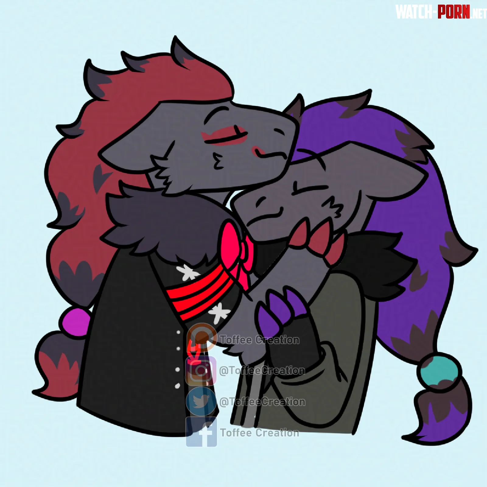 Kisses on the forehead Couple themed YCHs still available by ToffeeCreation
