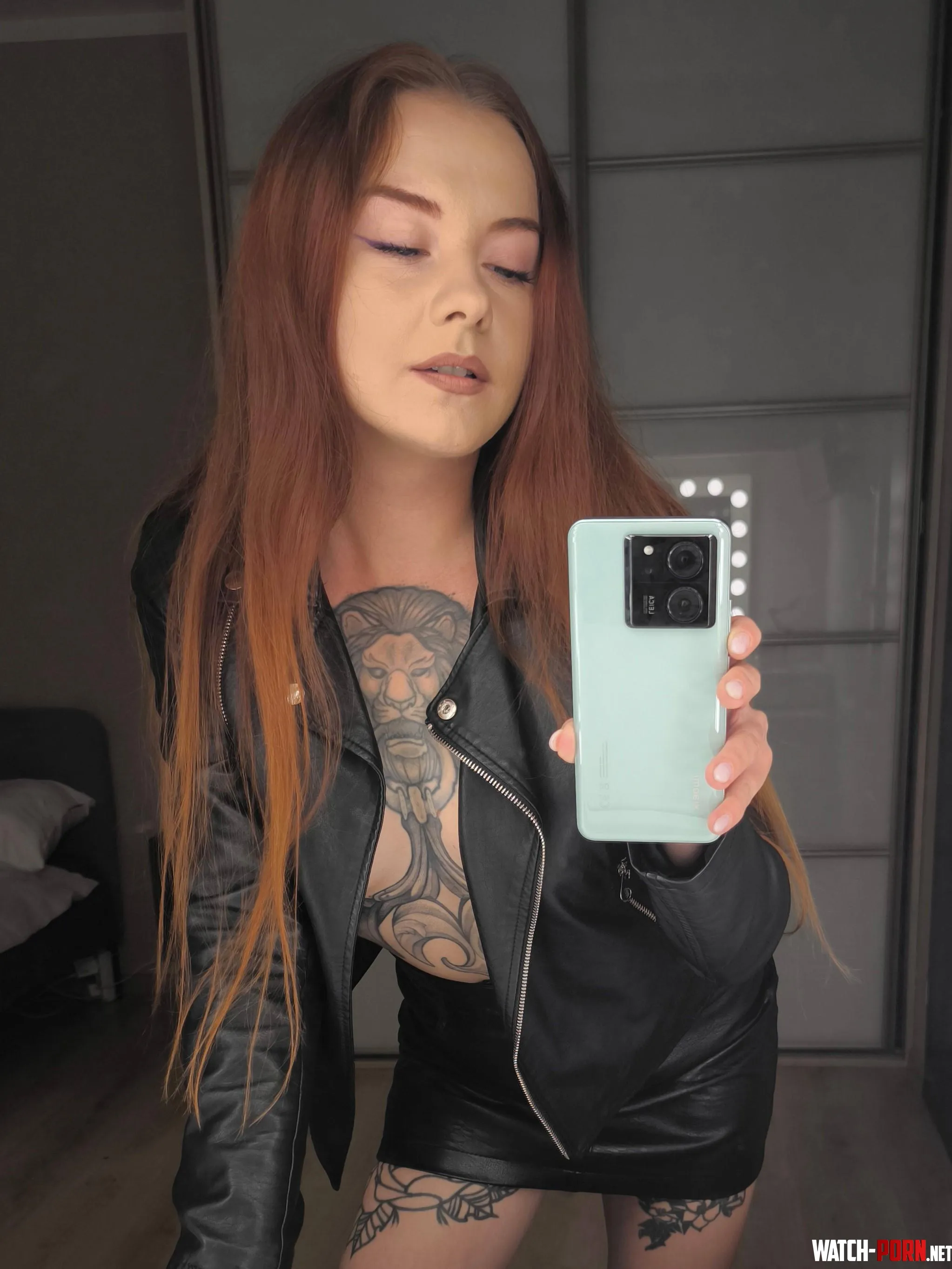 Rocking leather like a true rebel by InkRuby