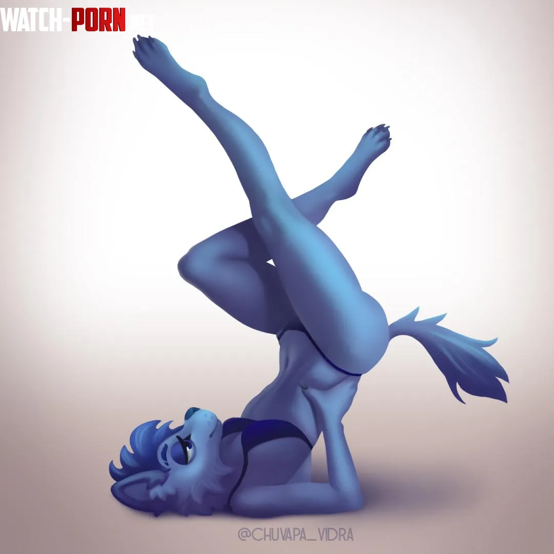 Blue Dog study I like to stretch on my bed after a hard day dont you by chuvapa_vidra