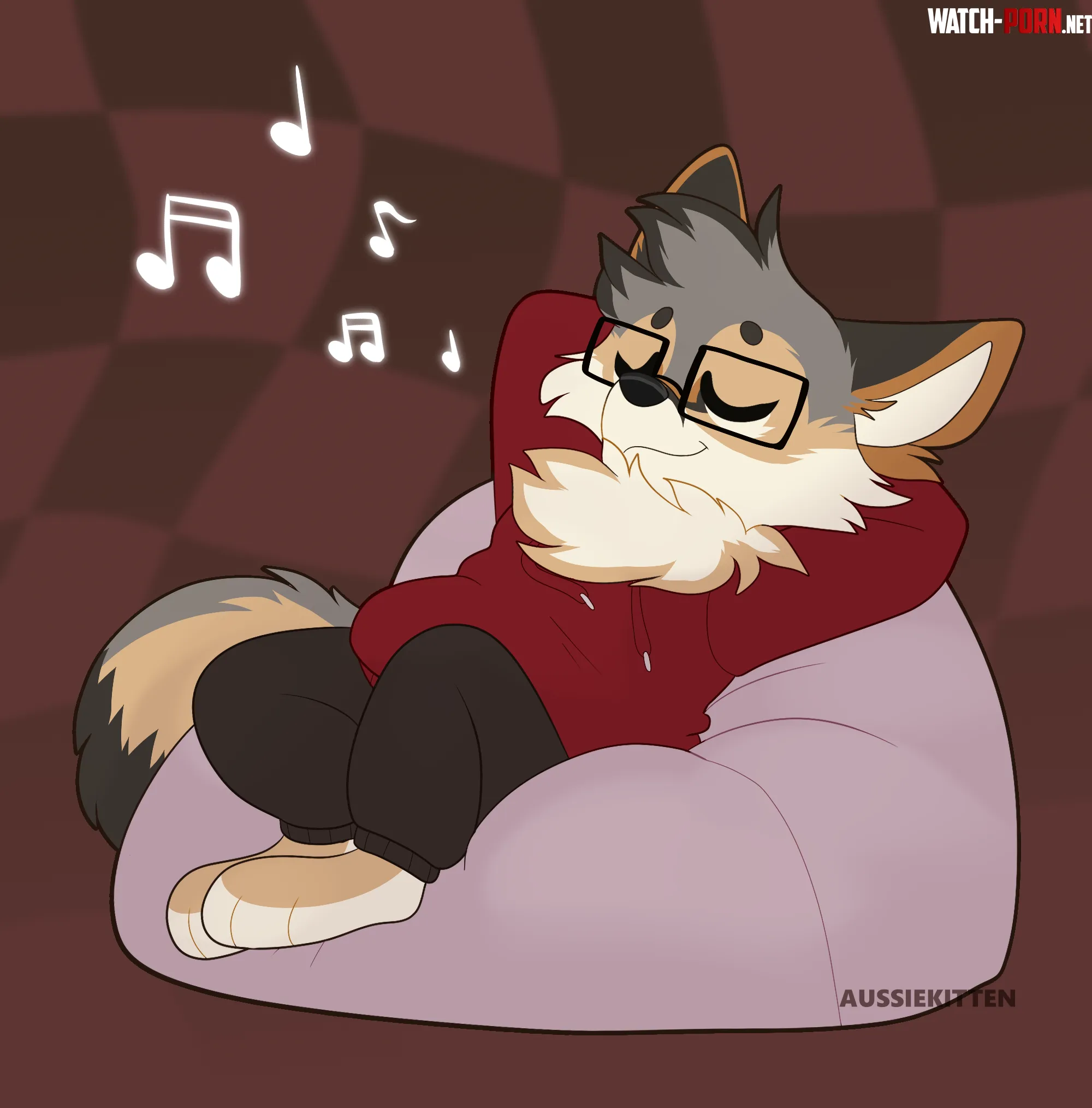 Foxxo Jammin  Chibi prize for foxboxboxfoxbskysocial by Aussie_Kitten_
