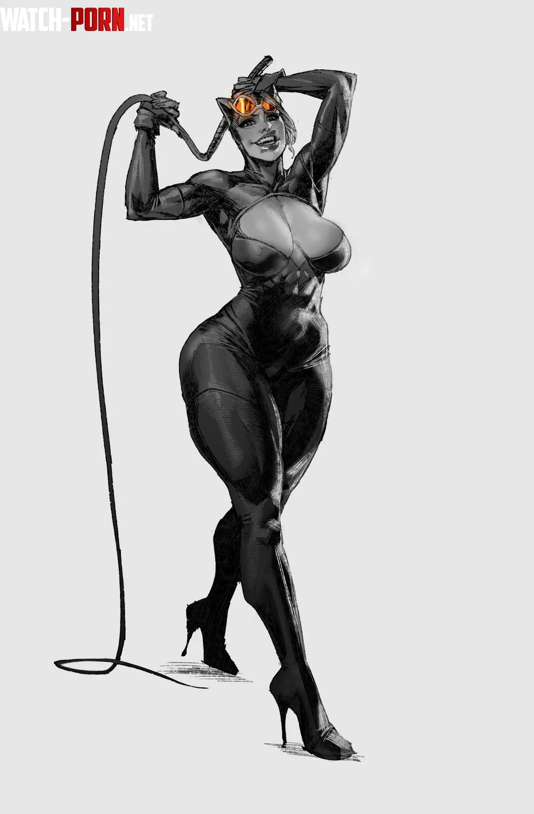Catwoman with her whip KingTortugaArt by TheTMoneyMan