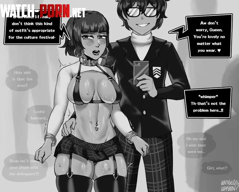 A socially awkward situation for Niijima Makoto wingedwasabi by PhysicalStop7300
