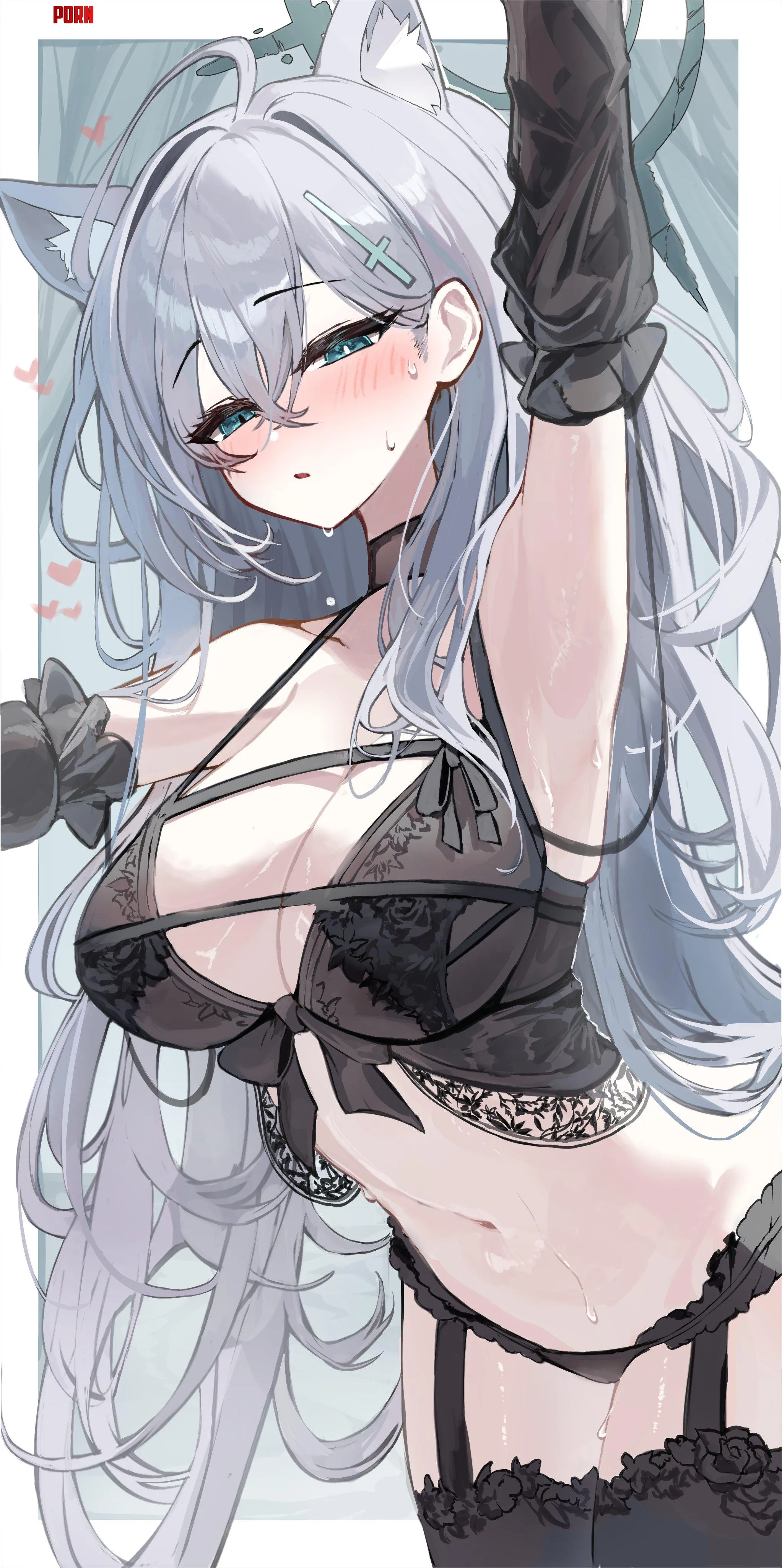 Shiroko Terror wearing fancy lingerie  by marxsander2016