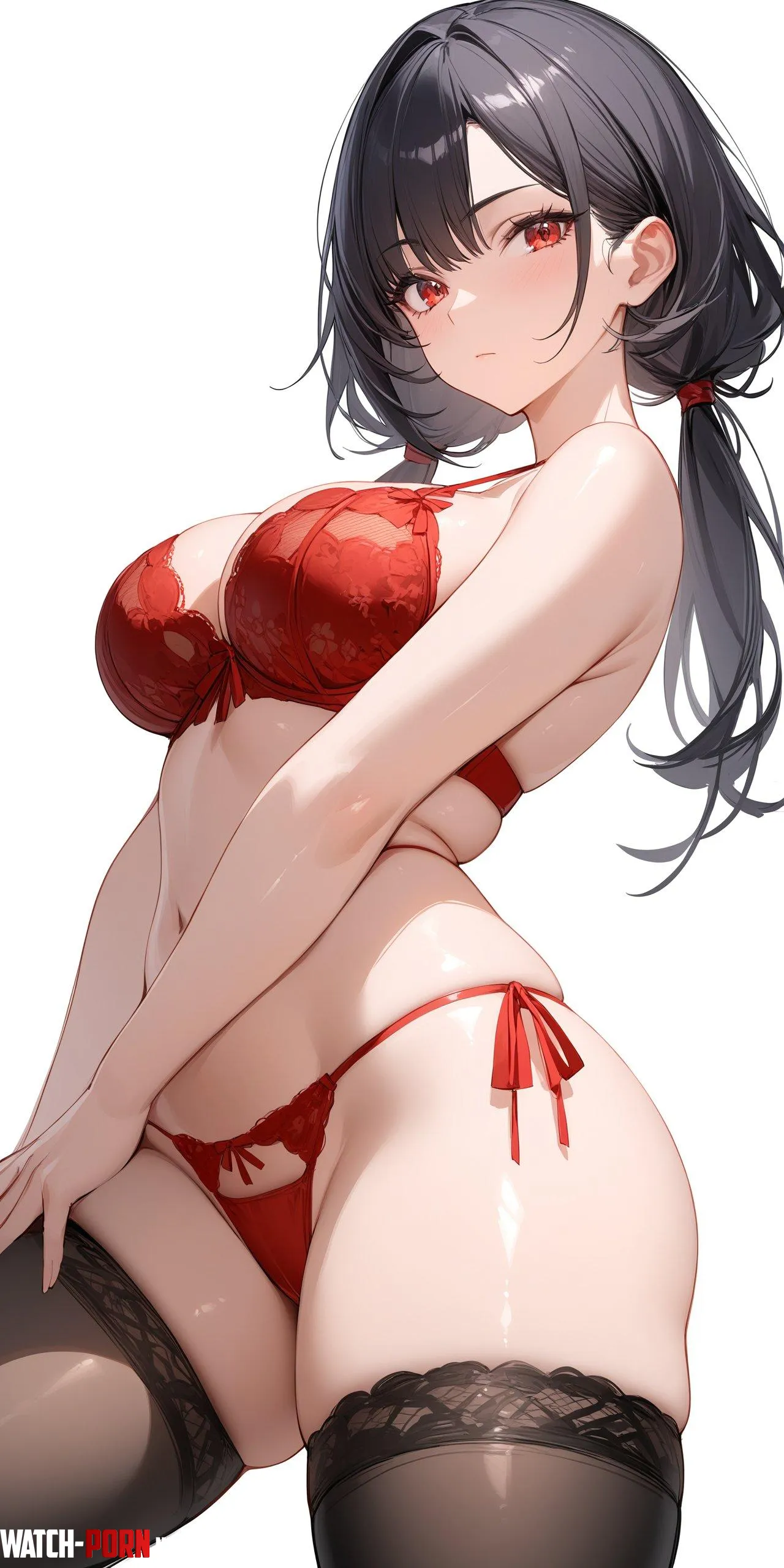 Red Lace amp ThighHighs by CheetahSperm18