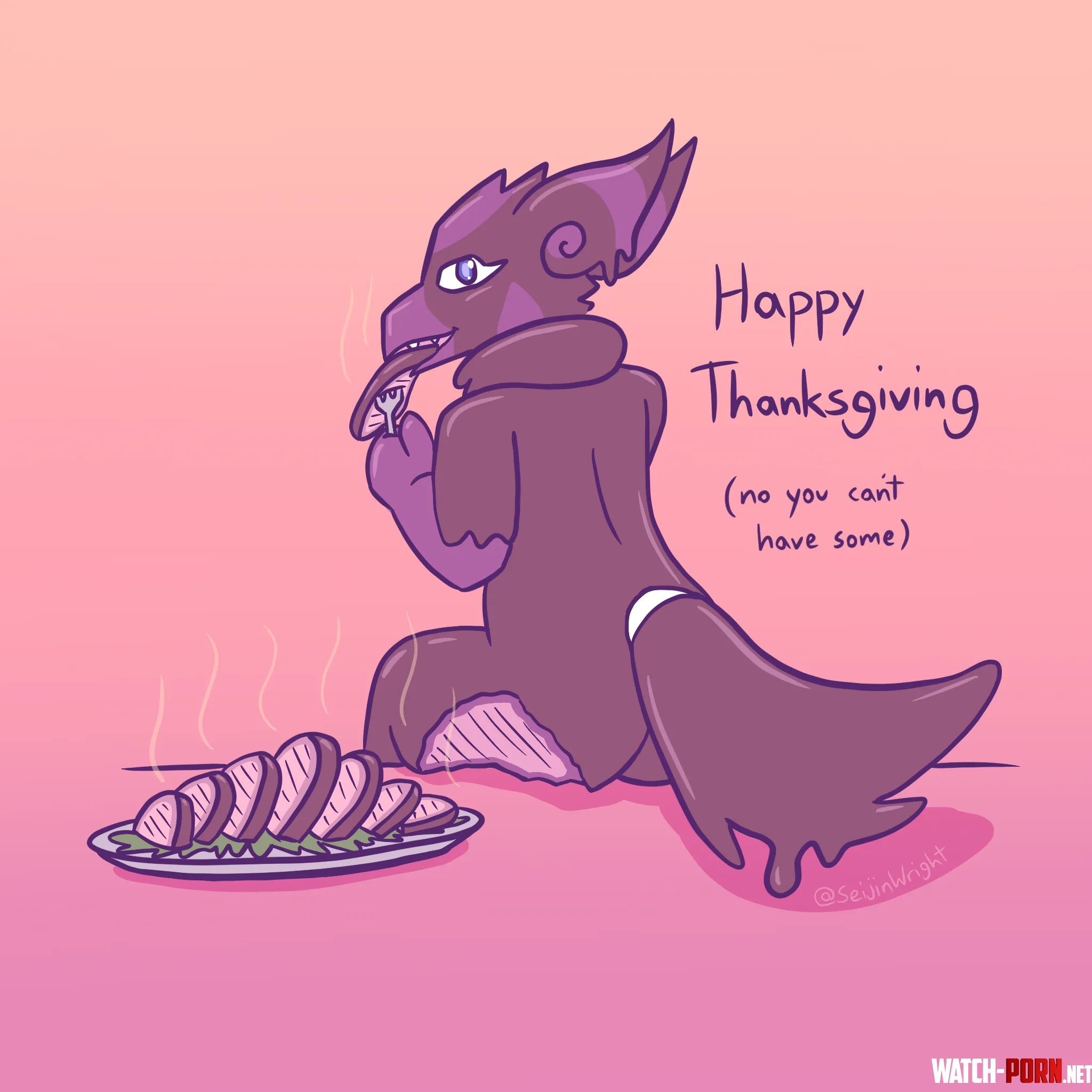 obligatory thanksgiving birdpost slightly spicy edition art by me by SeijinWright