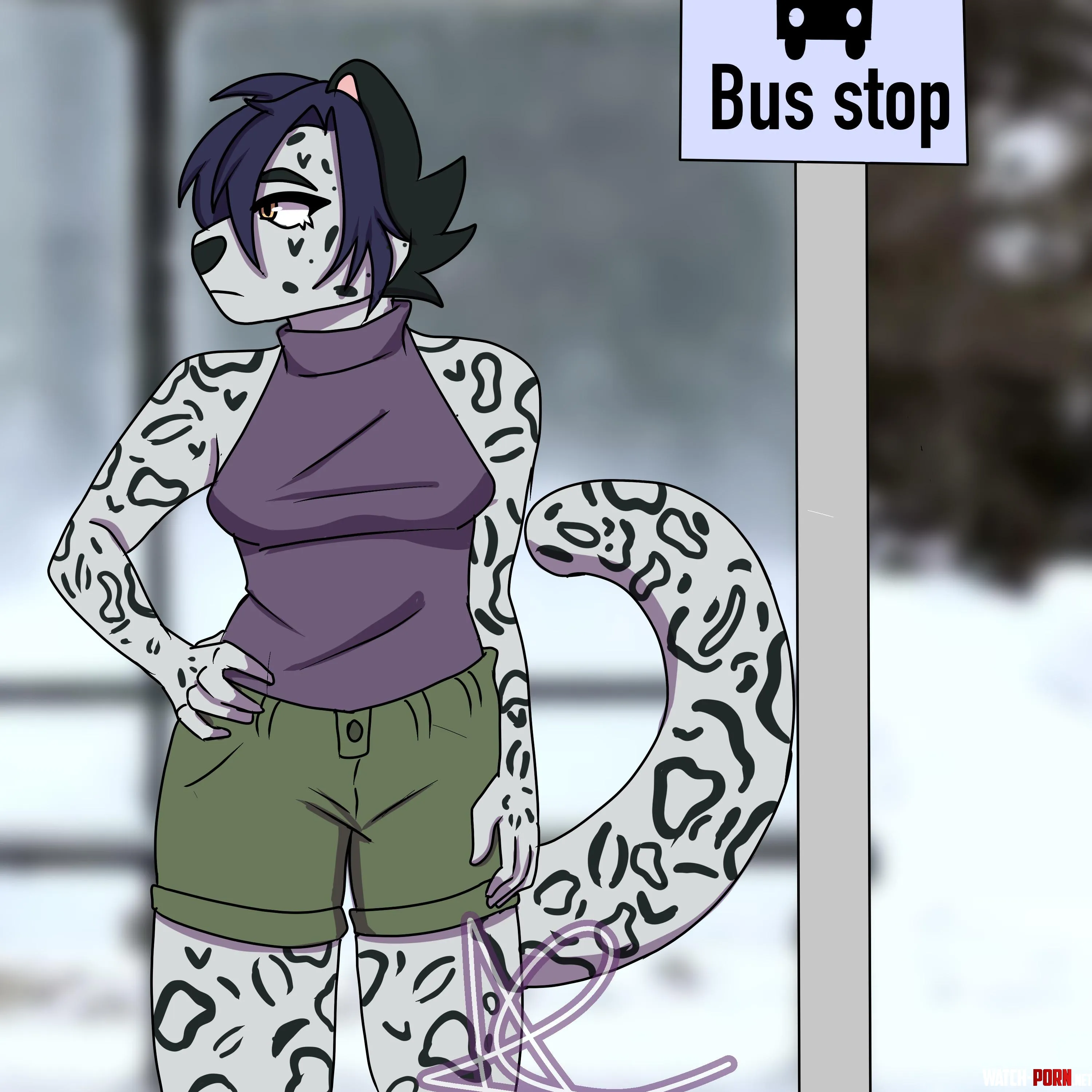 Shes waiting for the busart by me by Naive-Appointment231
