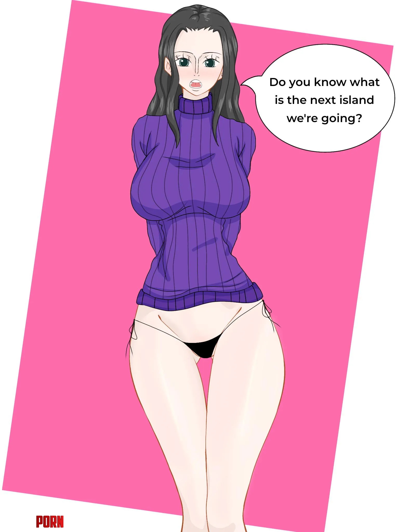 Nico Robin wearing light panties VisceroFP  by VisceroFP
