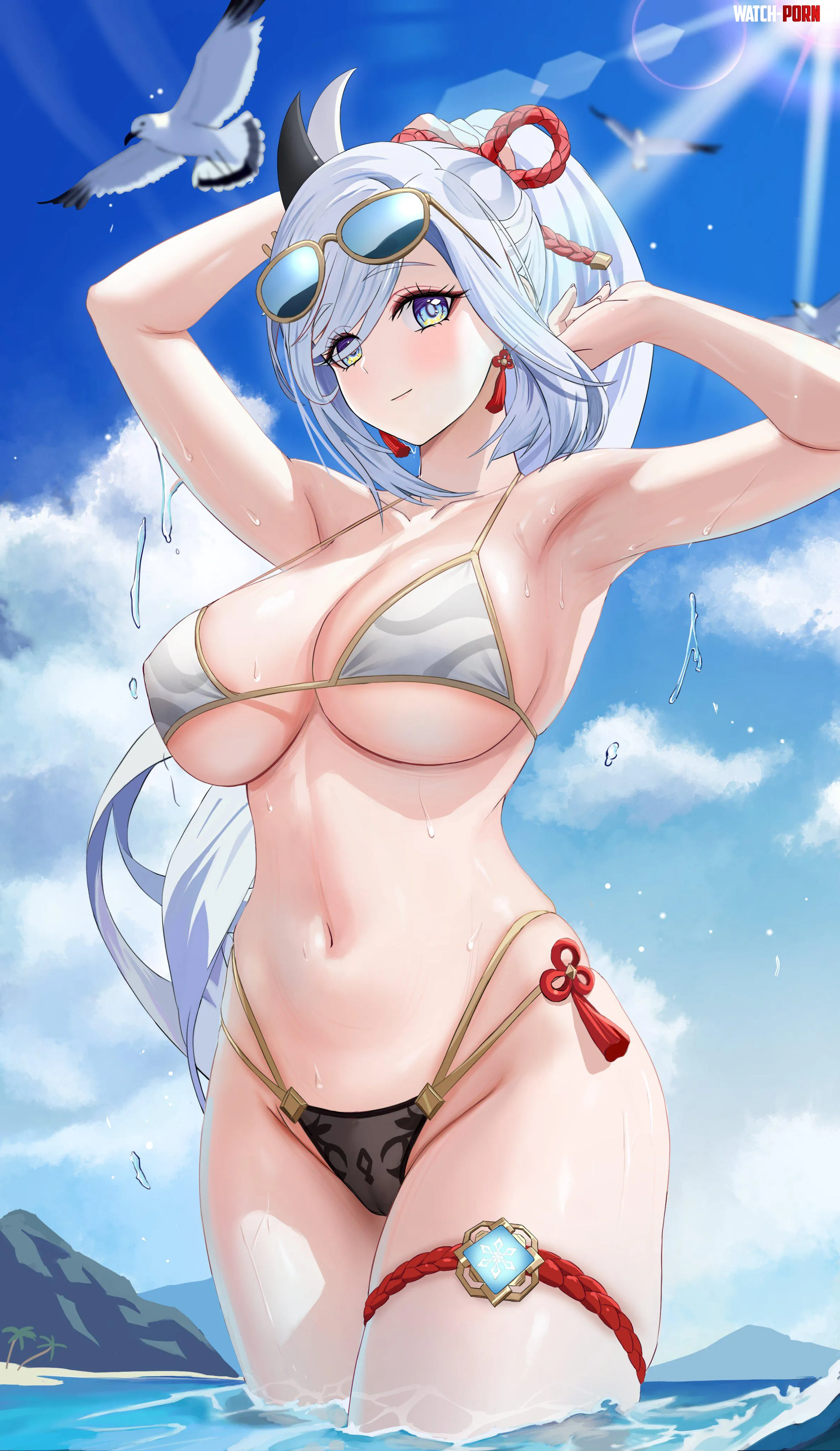 Summer Shenhe Genshin Impact by destinyherowolf