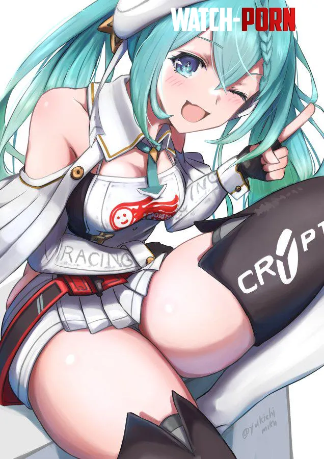 Racer Miku winking by LafterMastr