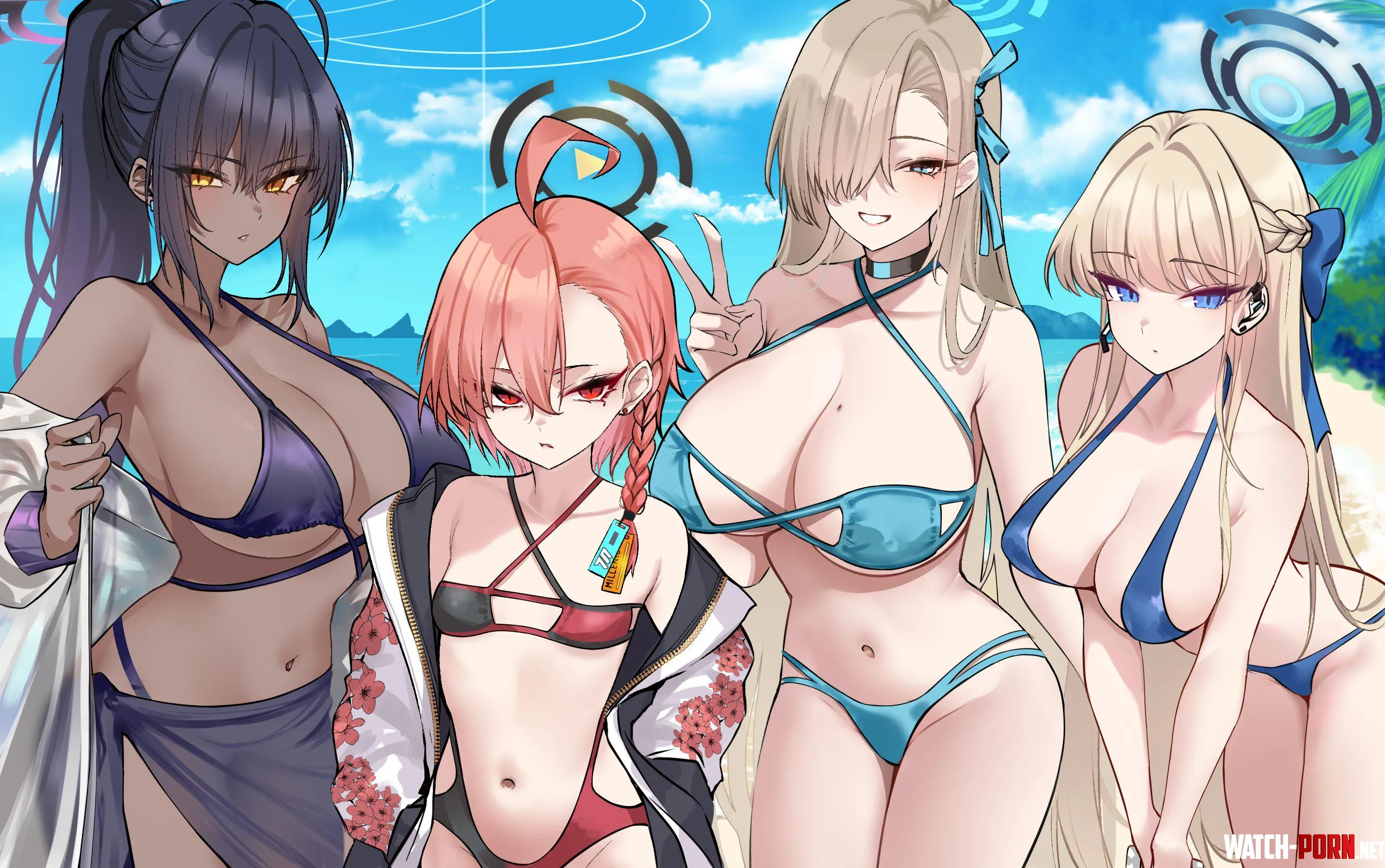Beach Babes Blue Archive by A_MASSIVE_PERVERT