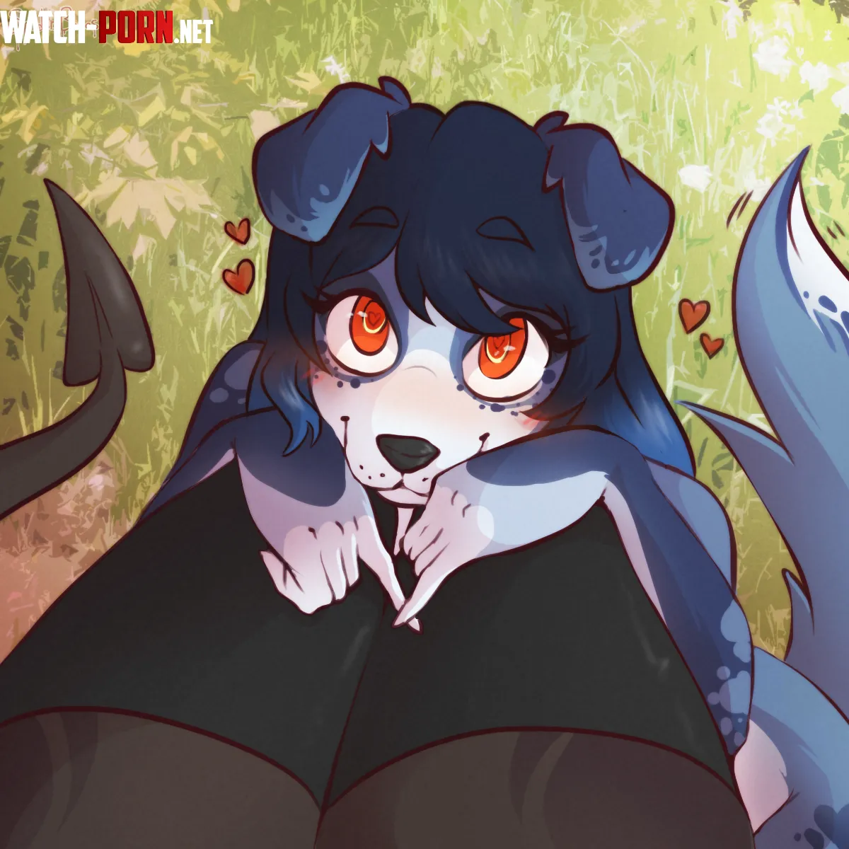 Puppy dog eyed and under her knees F spider bones by the-demonette