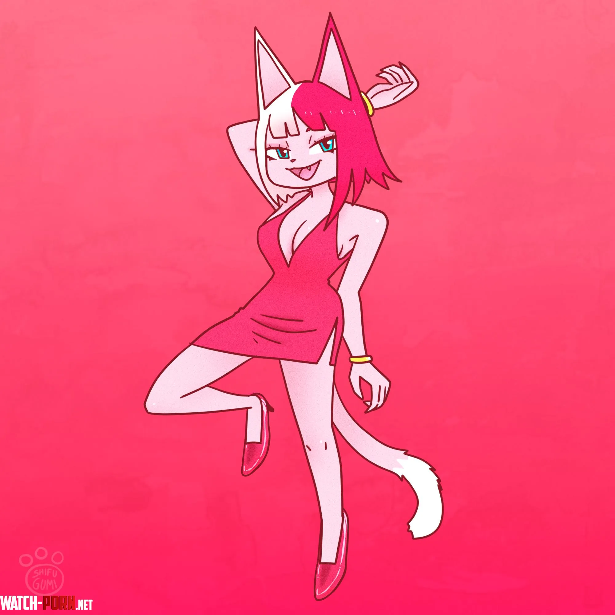Red dress  art by me shifugumi by shifugumi