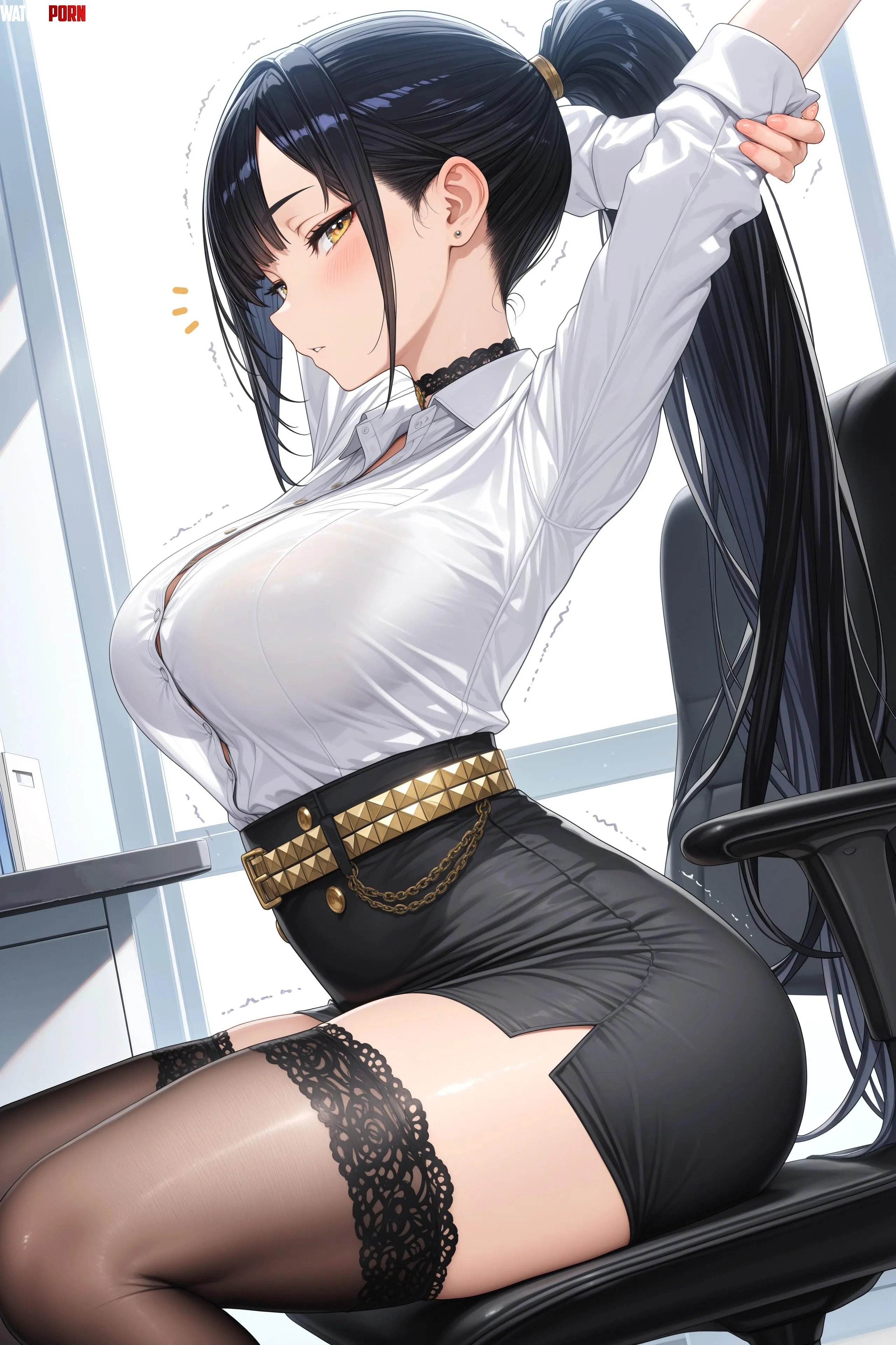 Stretching in the Office  by CheetahSperm18