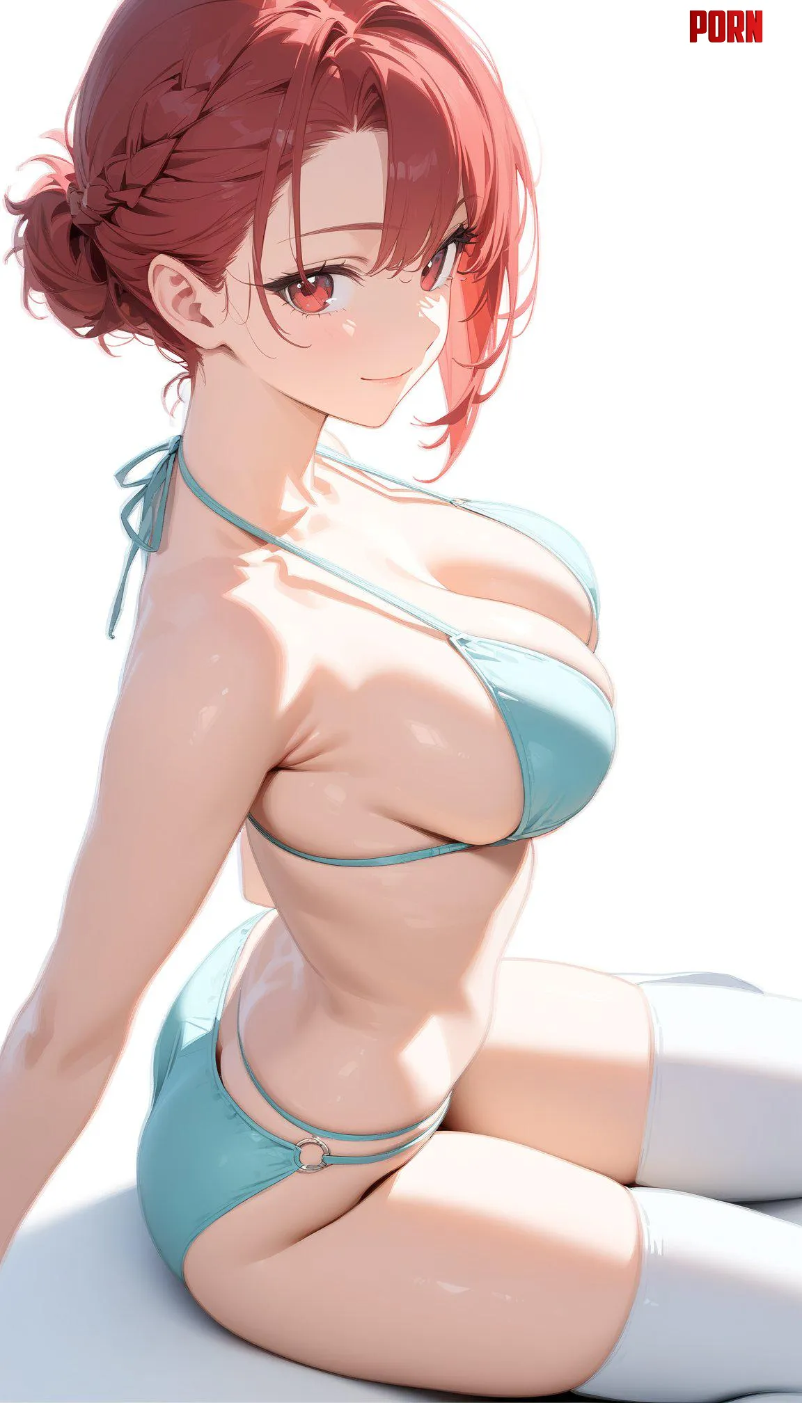 Blue BikiniWhite ThighHighs  by CheetahSperm18