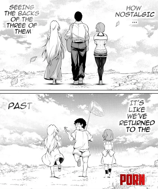 LF Mono Source How nostalgic  seeing the backs of the three of them Its like weve returned to the past by HentaiSource_Archive