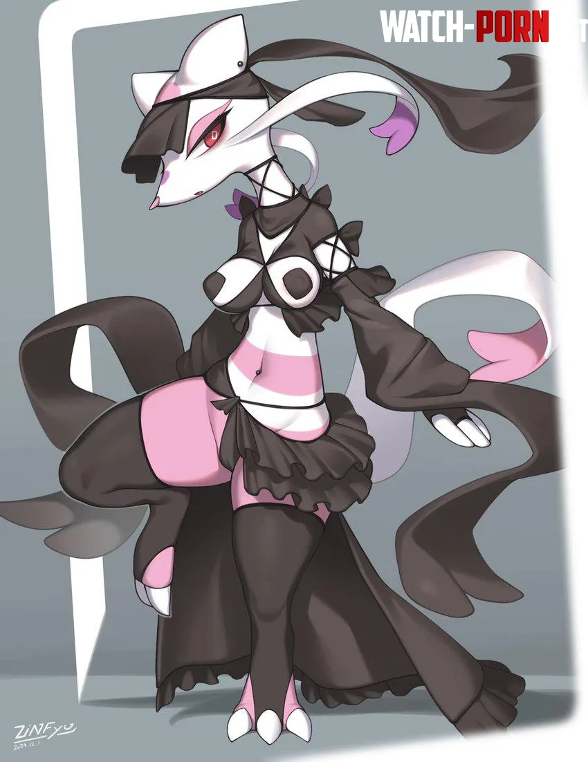 Mienshao in black zinfyu by PokeGirlChriz