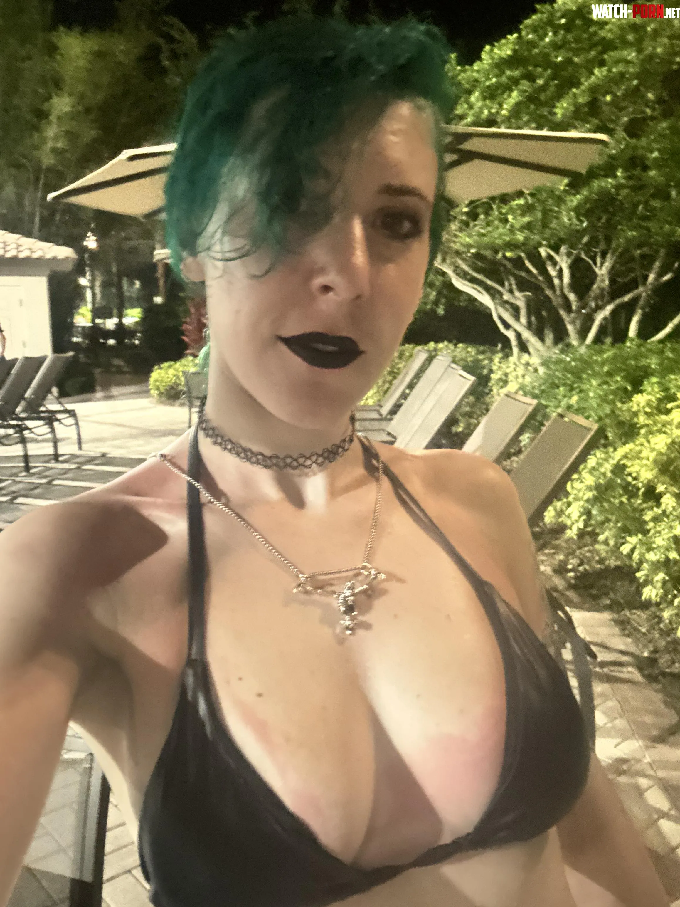Goth going for a night swim by sirenskiss3