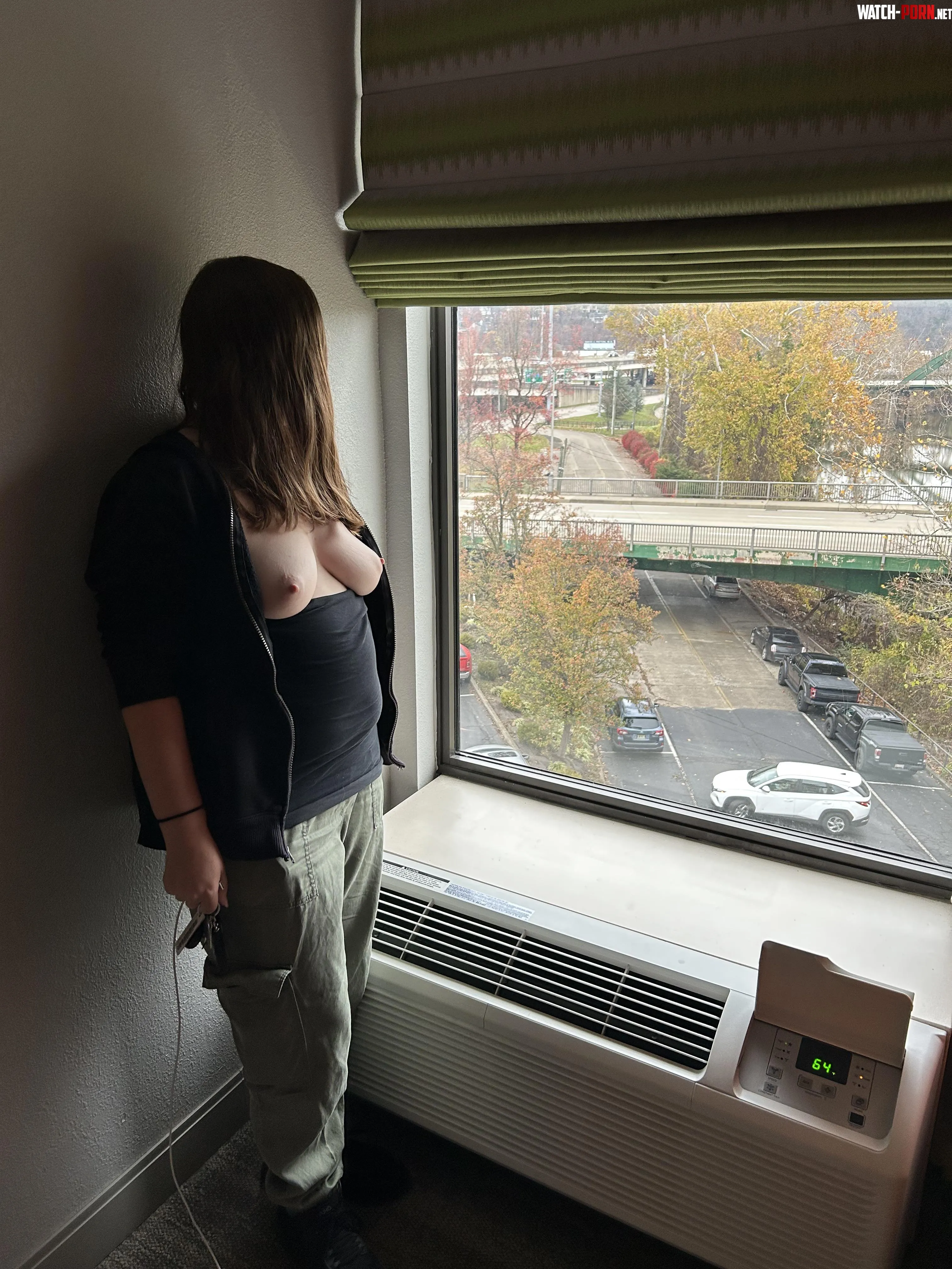 Hotel window boobs  by NatureNudist