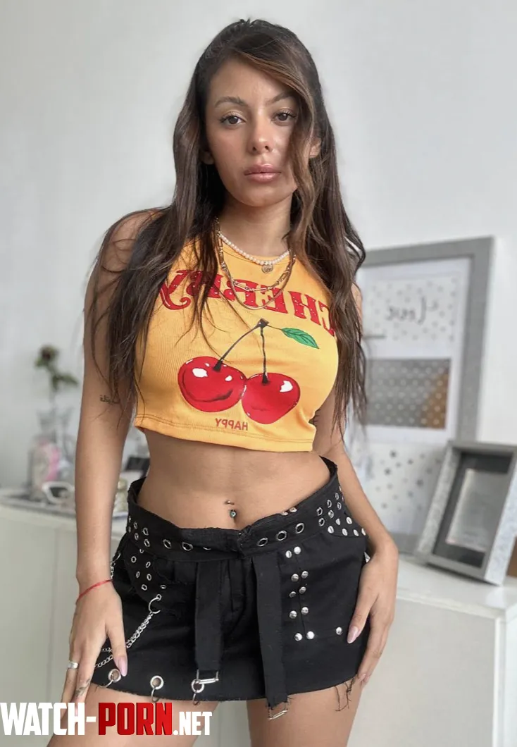 Busty latina girl in black mini skirt by Lazy-Magician-4326