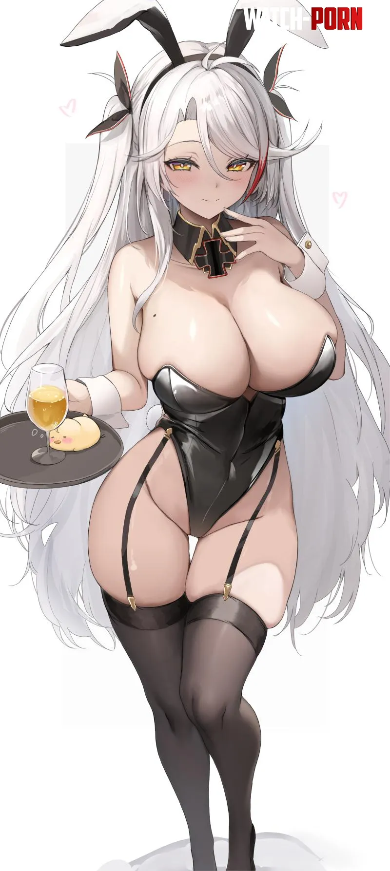 Bunny Prinz Eugen serving champagne Azur Lane by marxsander2016