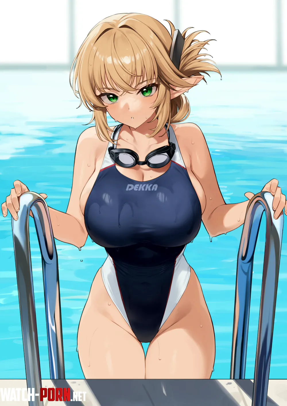 Swimsuit Aegis exiting the pool by marxsander2016