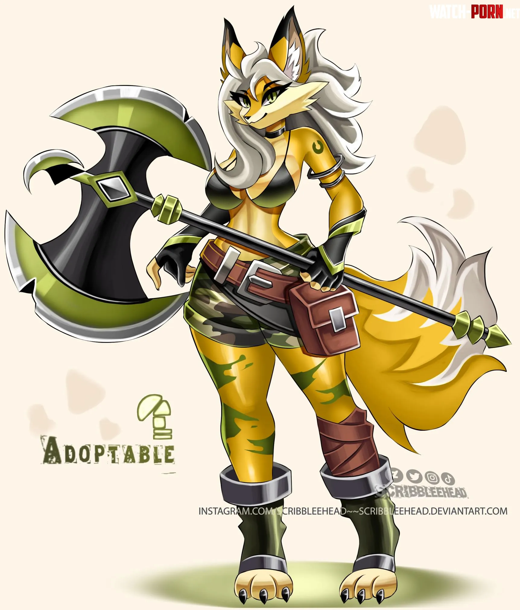 AxeWielding Soldier  Adopt Open Art by me by scribbleehead