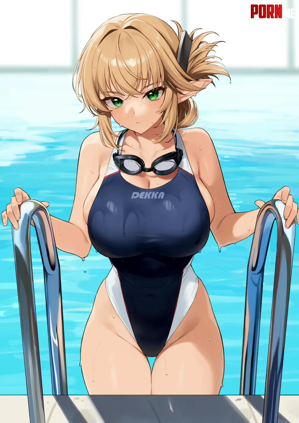 Swimsuit Aegis leaving the pool Enjo Kouhai by marxsander2016