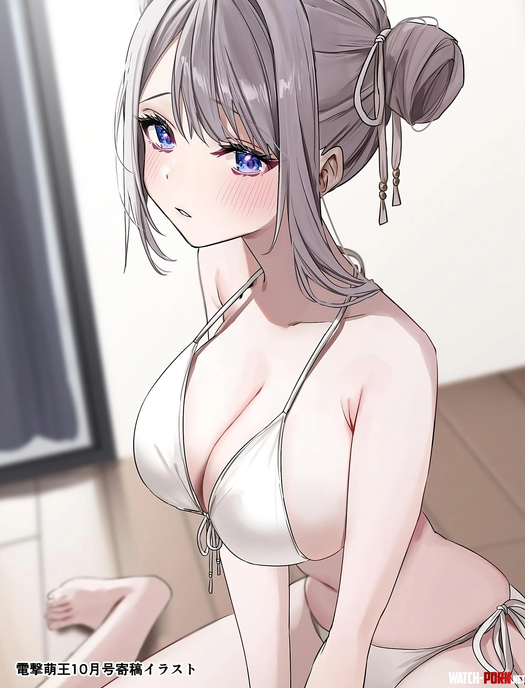 Wearing a white swimsuit indoors Artists OC by marxsander2016