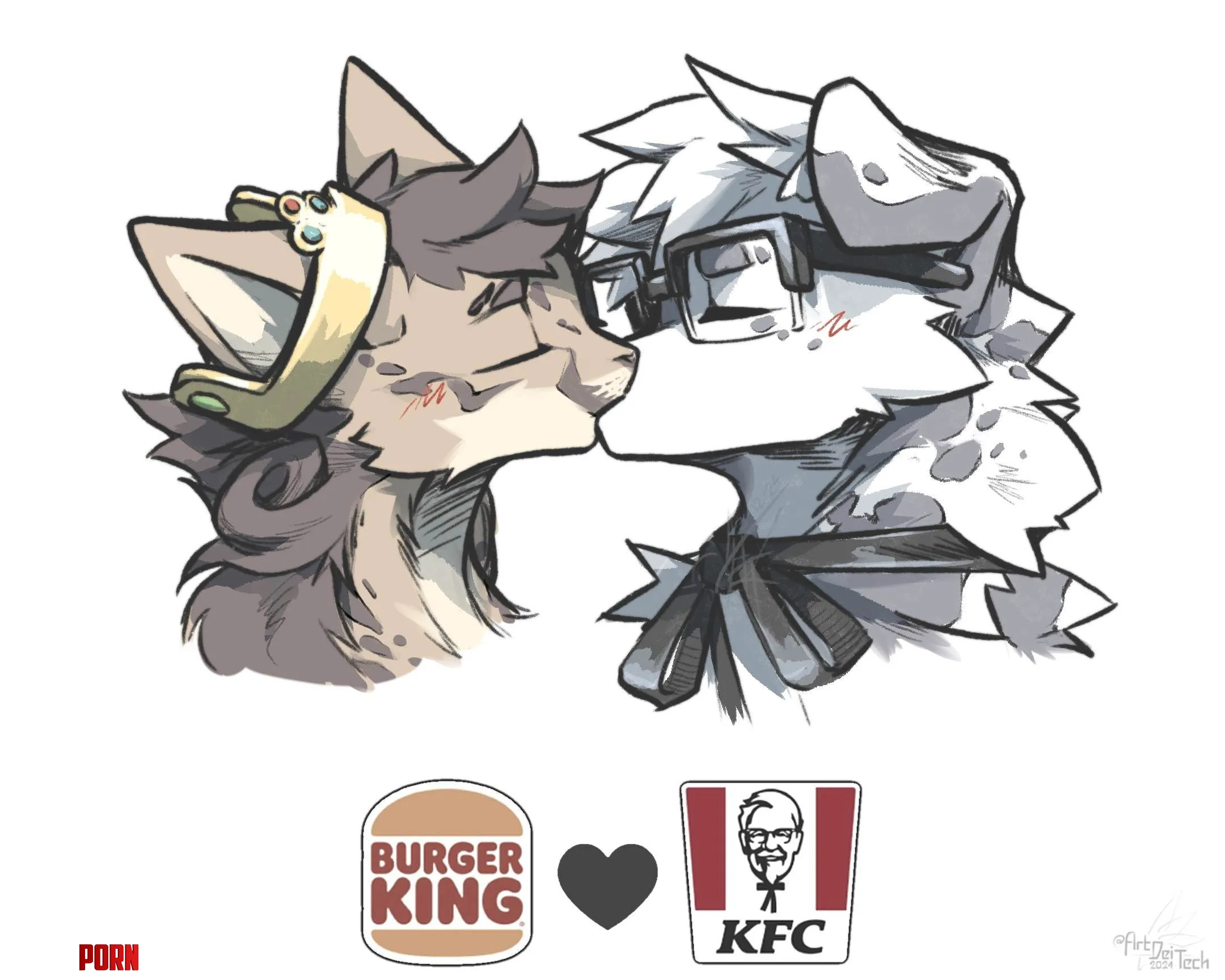 OC the kfc and burger king collab featured a heart so i drew this by Art_Dei_Tech