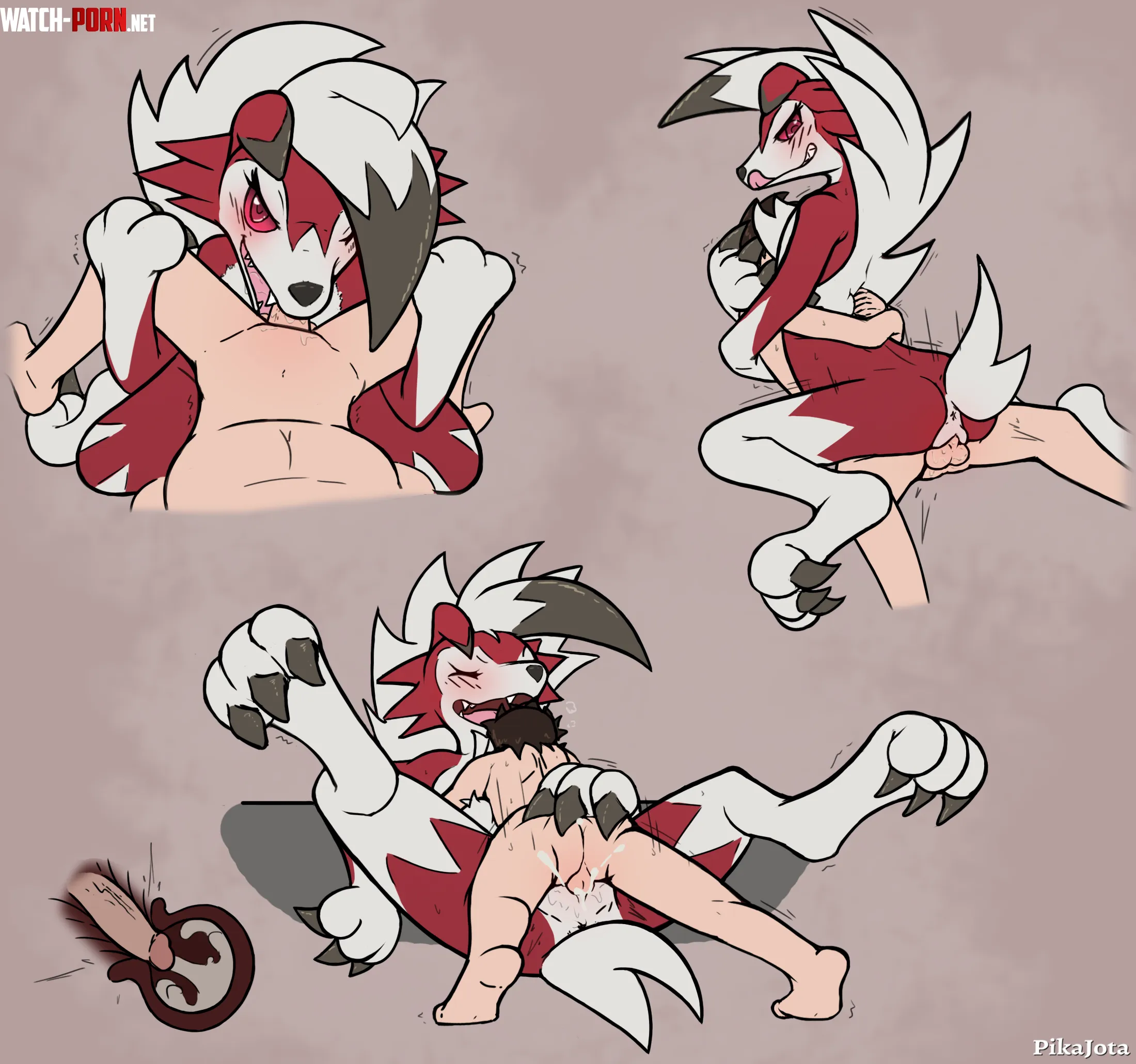 seeding a midnight lycanrocs womb pikajota by TheDarkLordScaryman