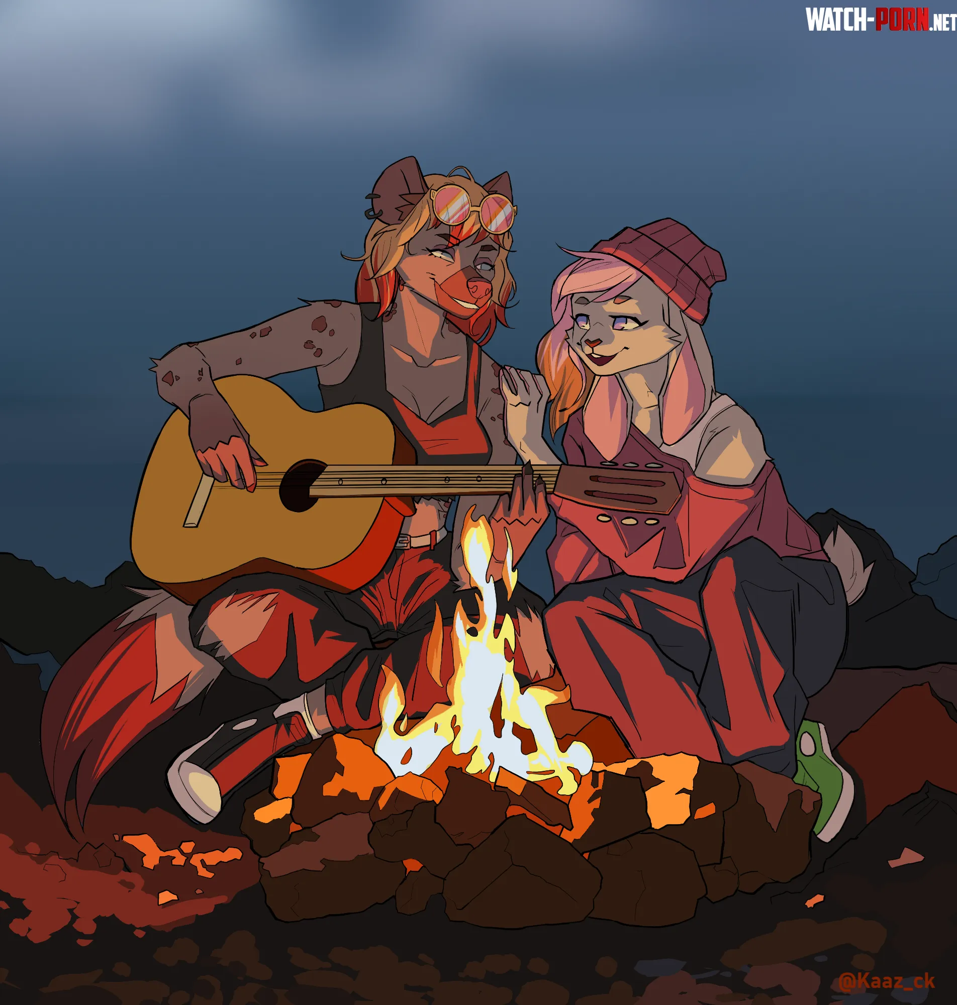 Vibing at the camp Art by me Comms Open by Kaaz_ck