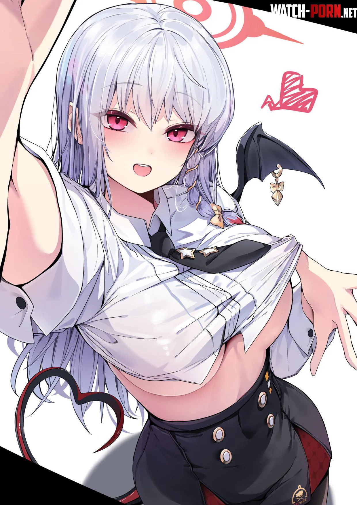 Haruna about to show her boobs Blue Archive by marxsander2016