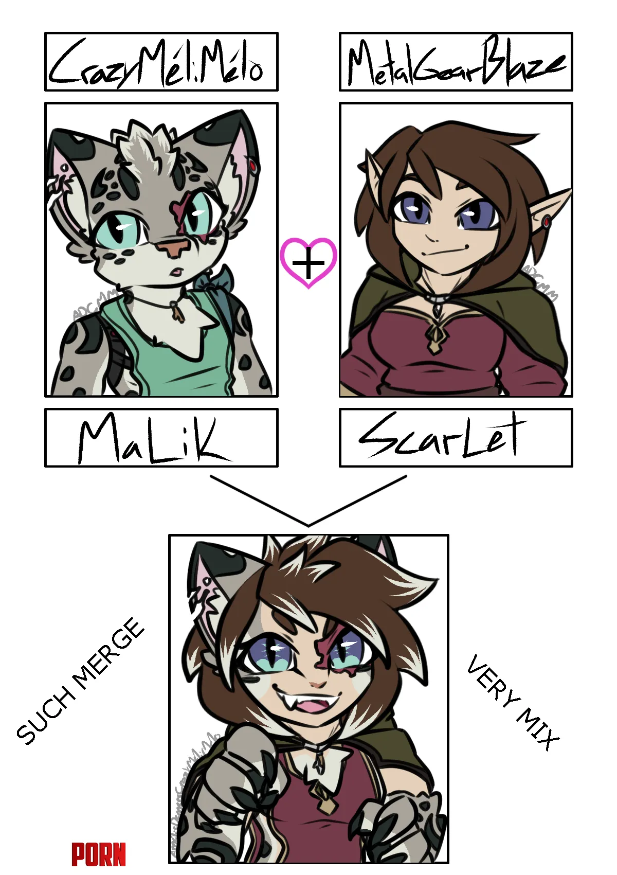 For Hire Malik X Scarlet Merge Art and Malik c Me by CrazyMeliMelo
