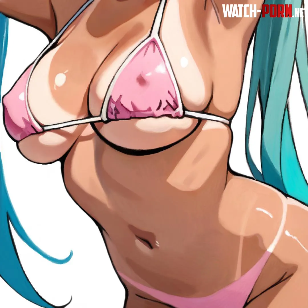 Pink Bikini Miku  by nsmilec