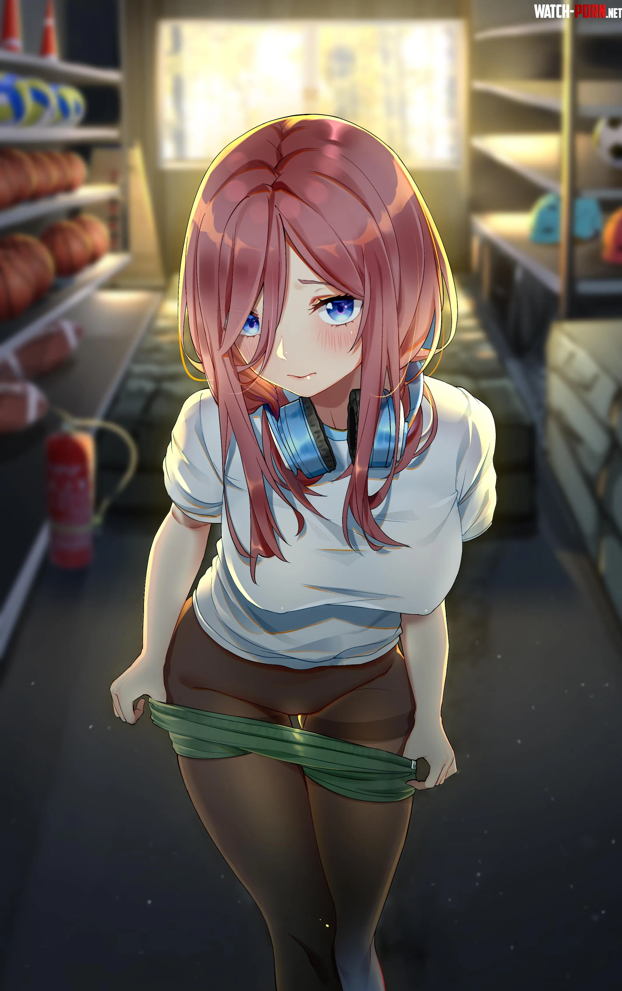 Miku undressing in the gym storage room by marxsander2016