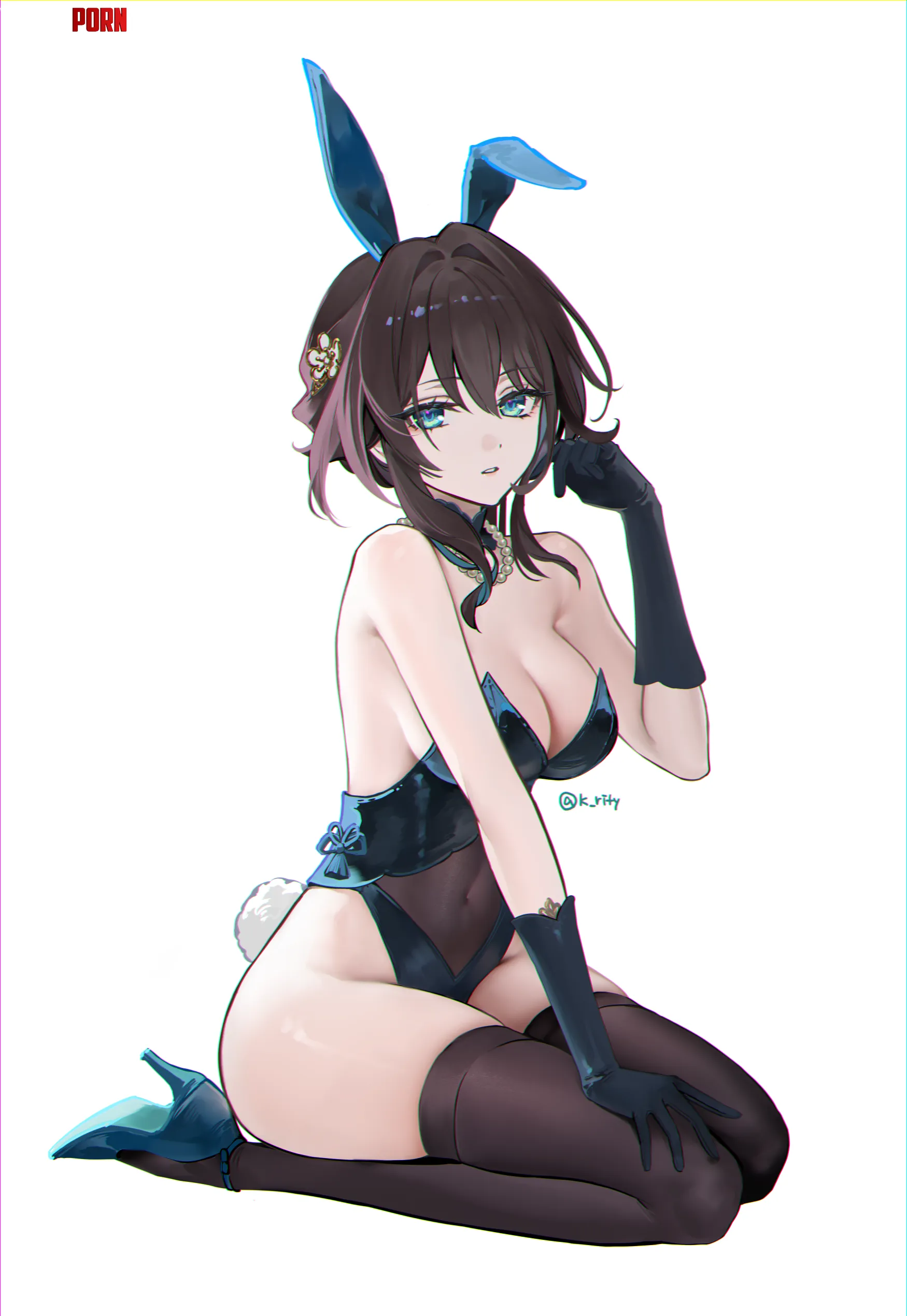 Ruan Mei wearing a bunny outfit Honkai Star Rail by marxsander2016