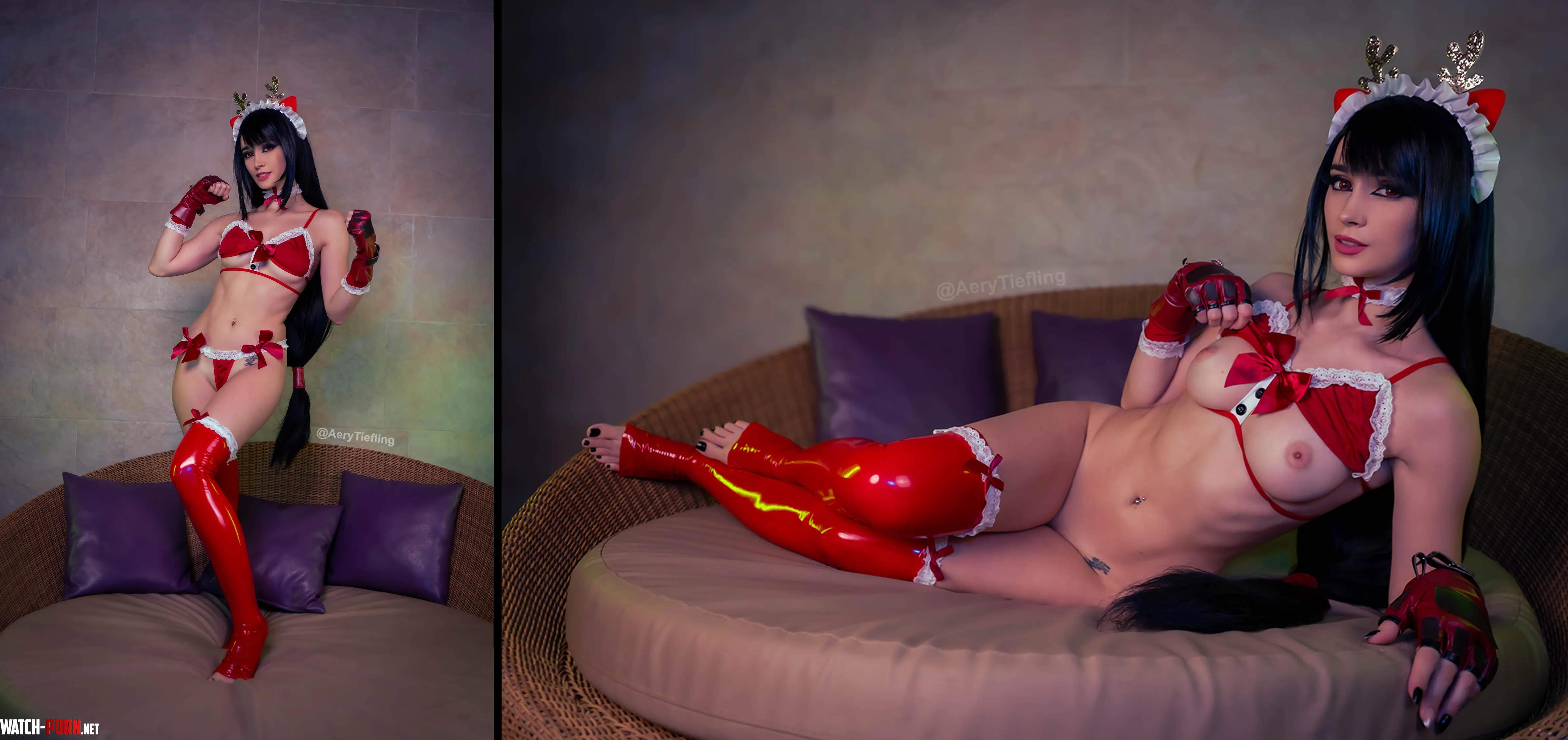 Christmas Tifa Aery Tiefling Final Fantasy VII by AeryKorvair