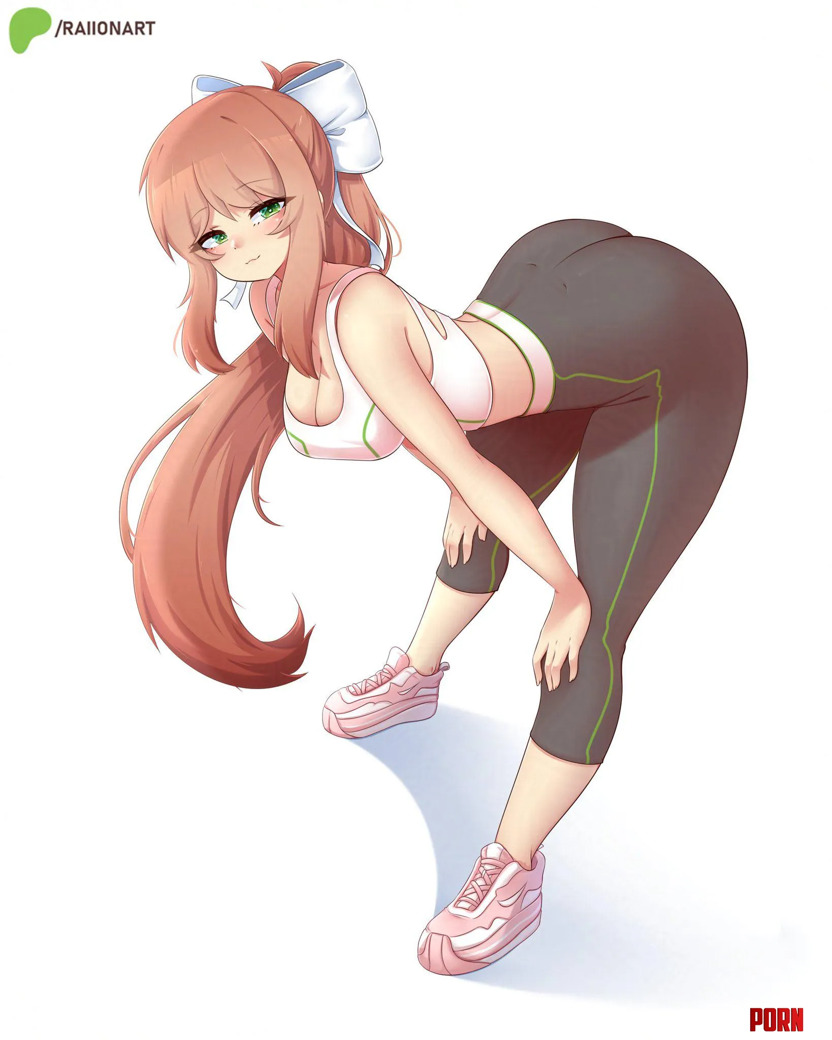 Monika Getting Ready To Work Our DDLC RaionArt by A_MASSIVE_PERVERT