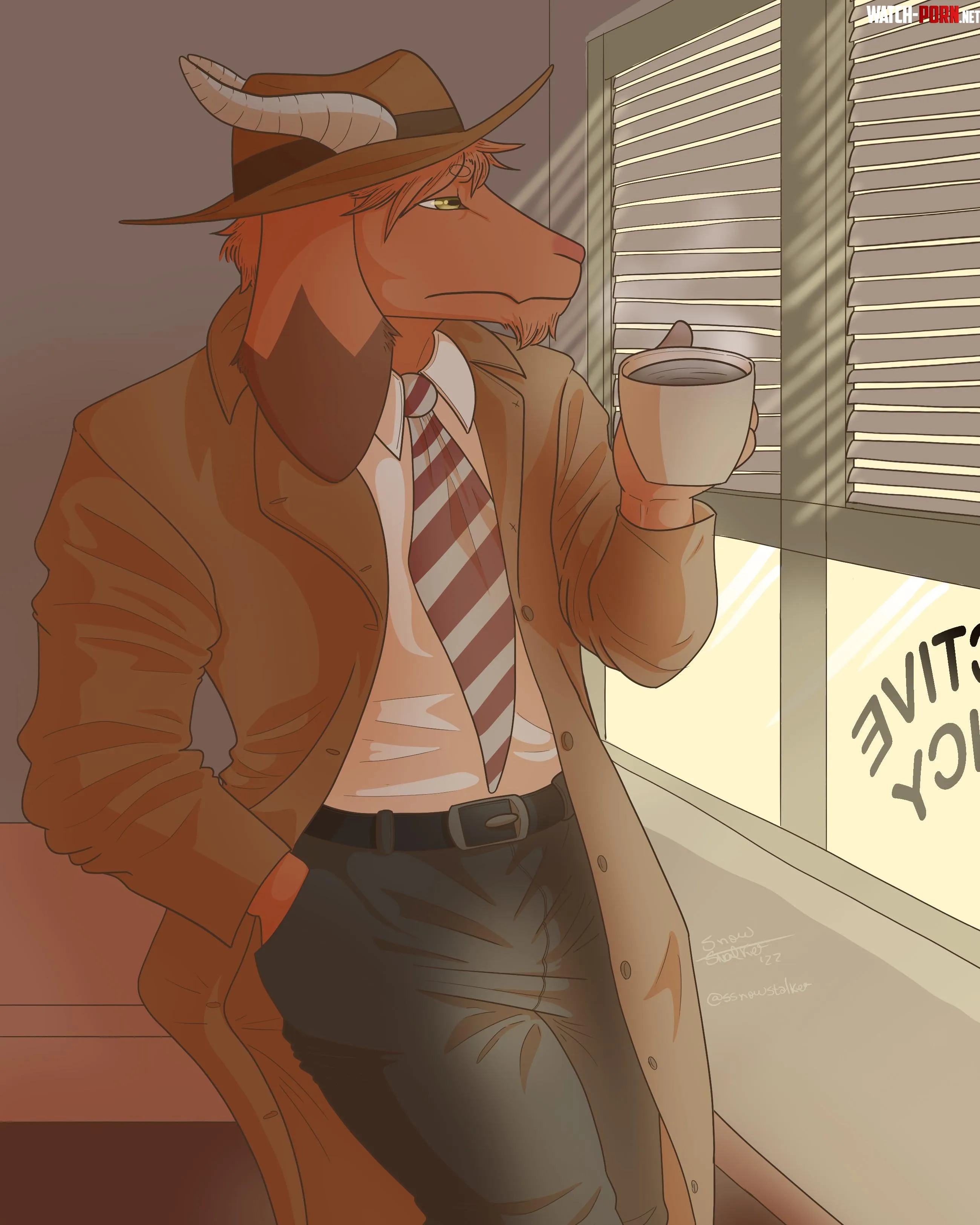 Adrian Conrad Goat Private Investigator SSsnowstalker by Bronzehorn