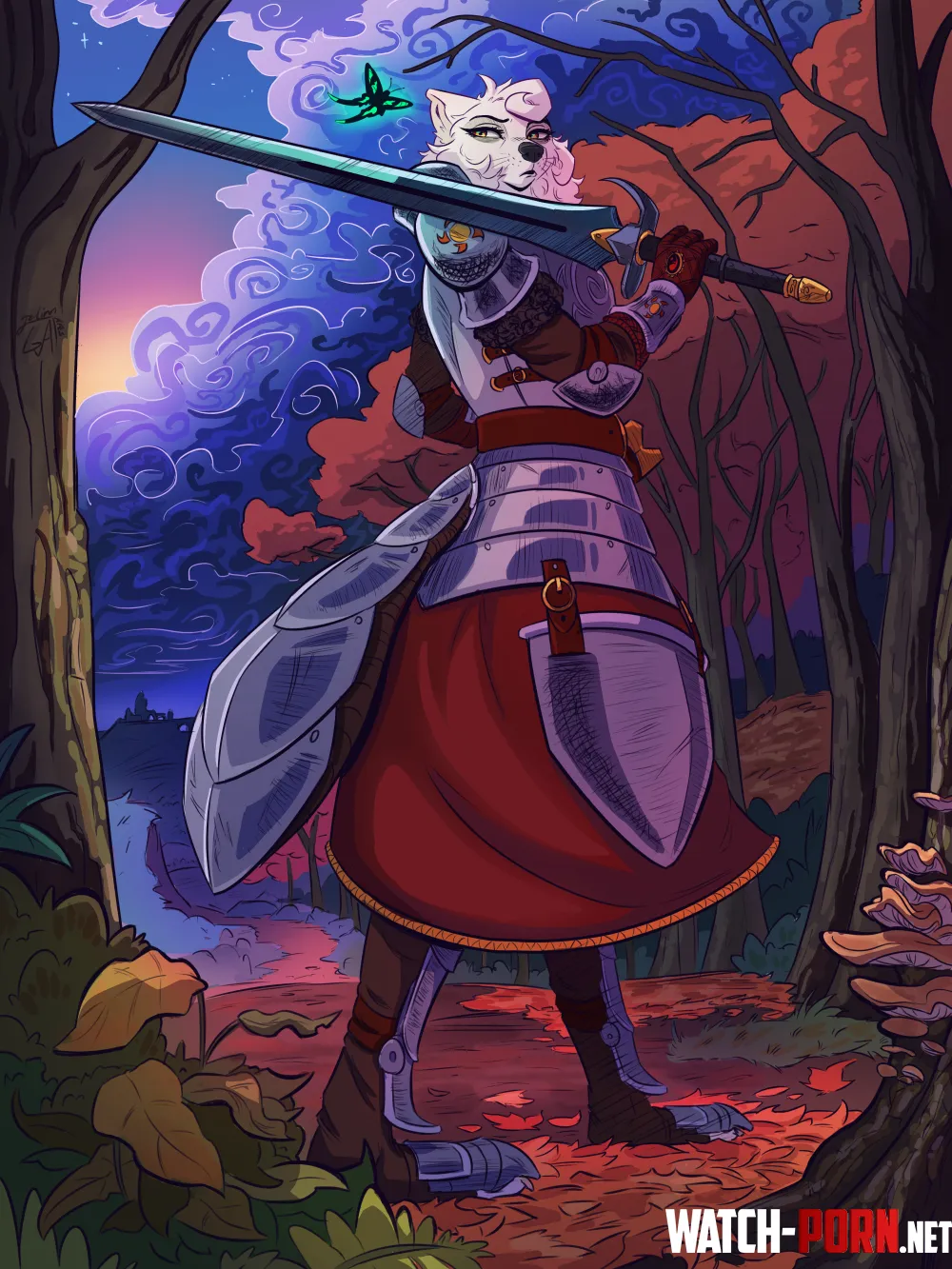 Lady Mara on Evening Patrol  Art by me by Galinn-Arts
