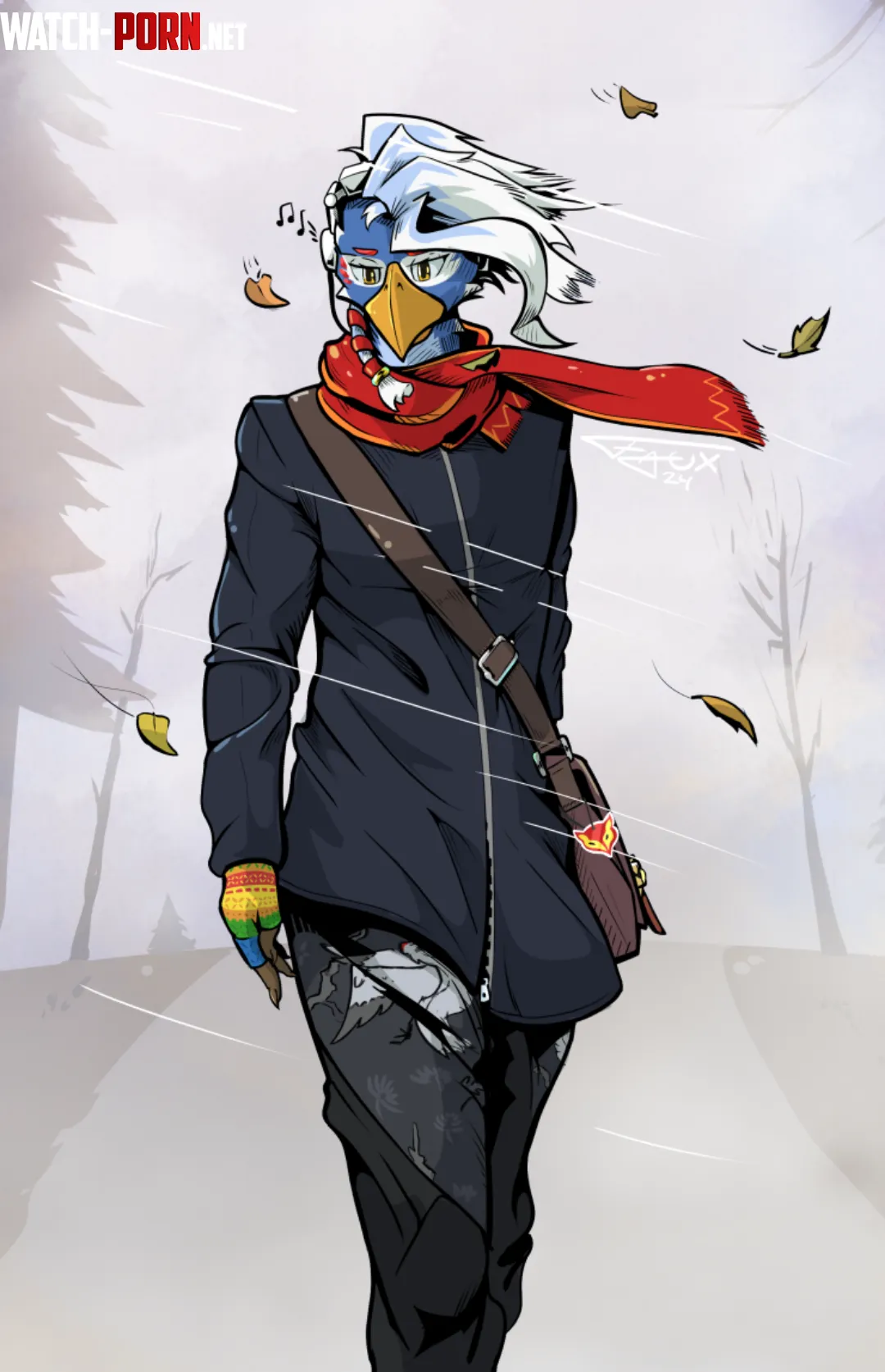 I wanted to draw my sona so I drew Faux in the same outfit that I have irl  by me by FauxFowl
