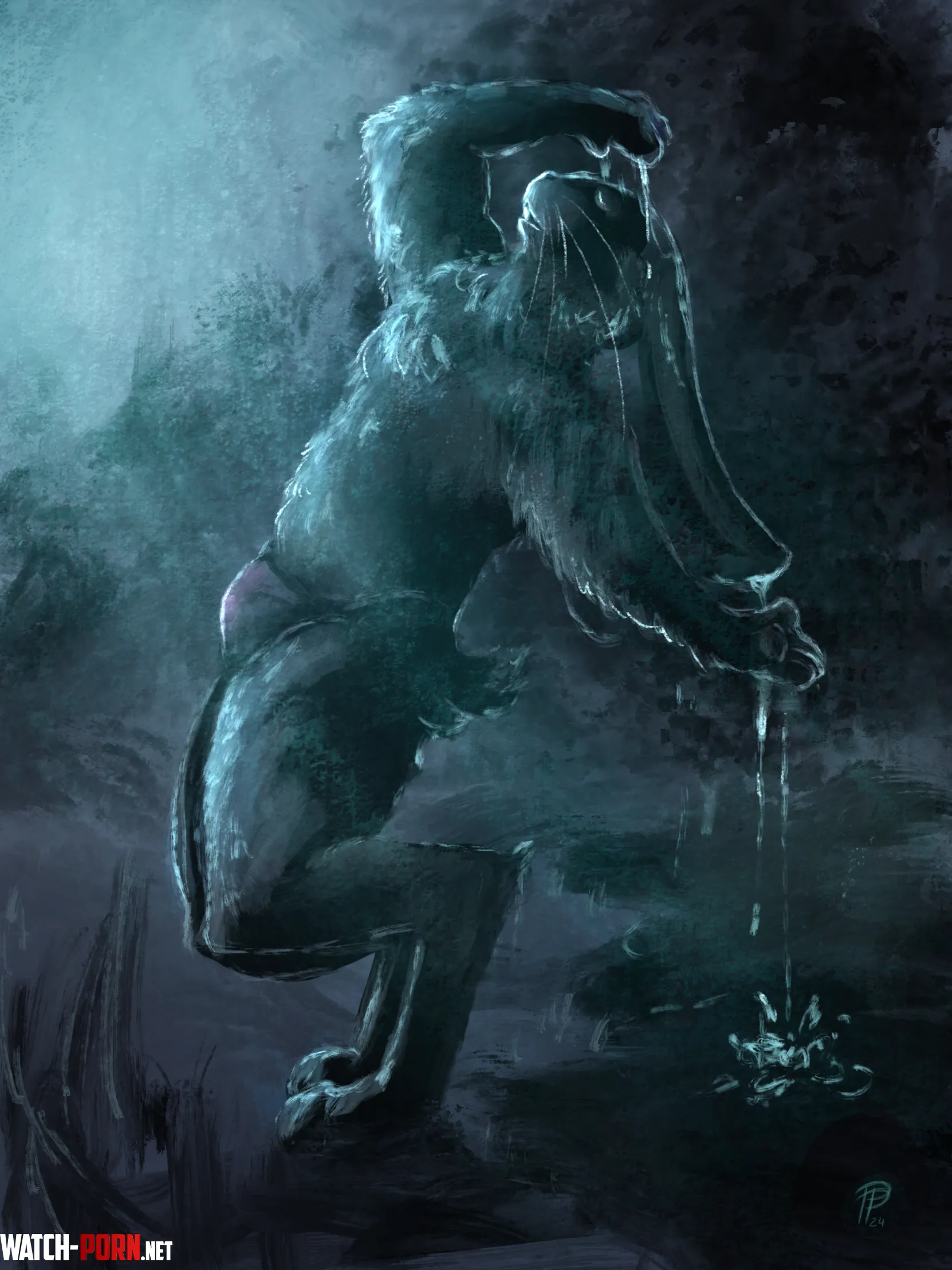 Happy bathing time M My own art by PurringPainter