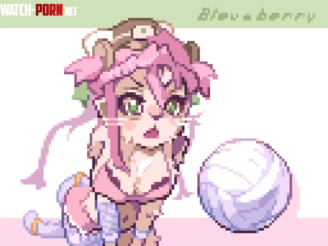 Catgirl playing volleyball  by bleuberry_art